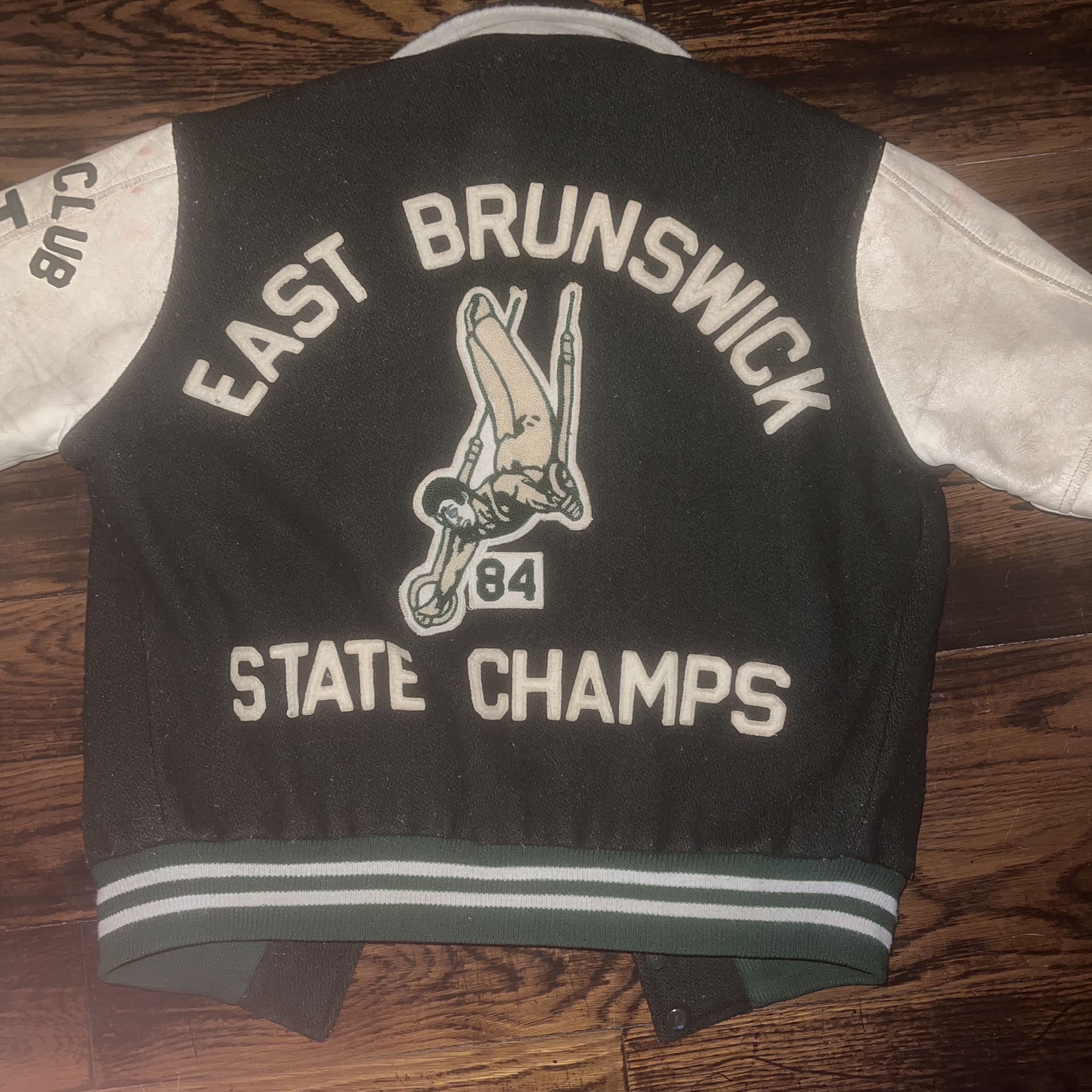 image of Vintage "east Brunswick State Champs" Varsity Jacket in Green, Men's (Size Small)