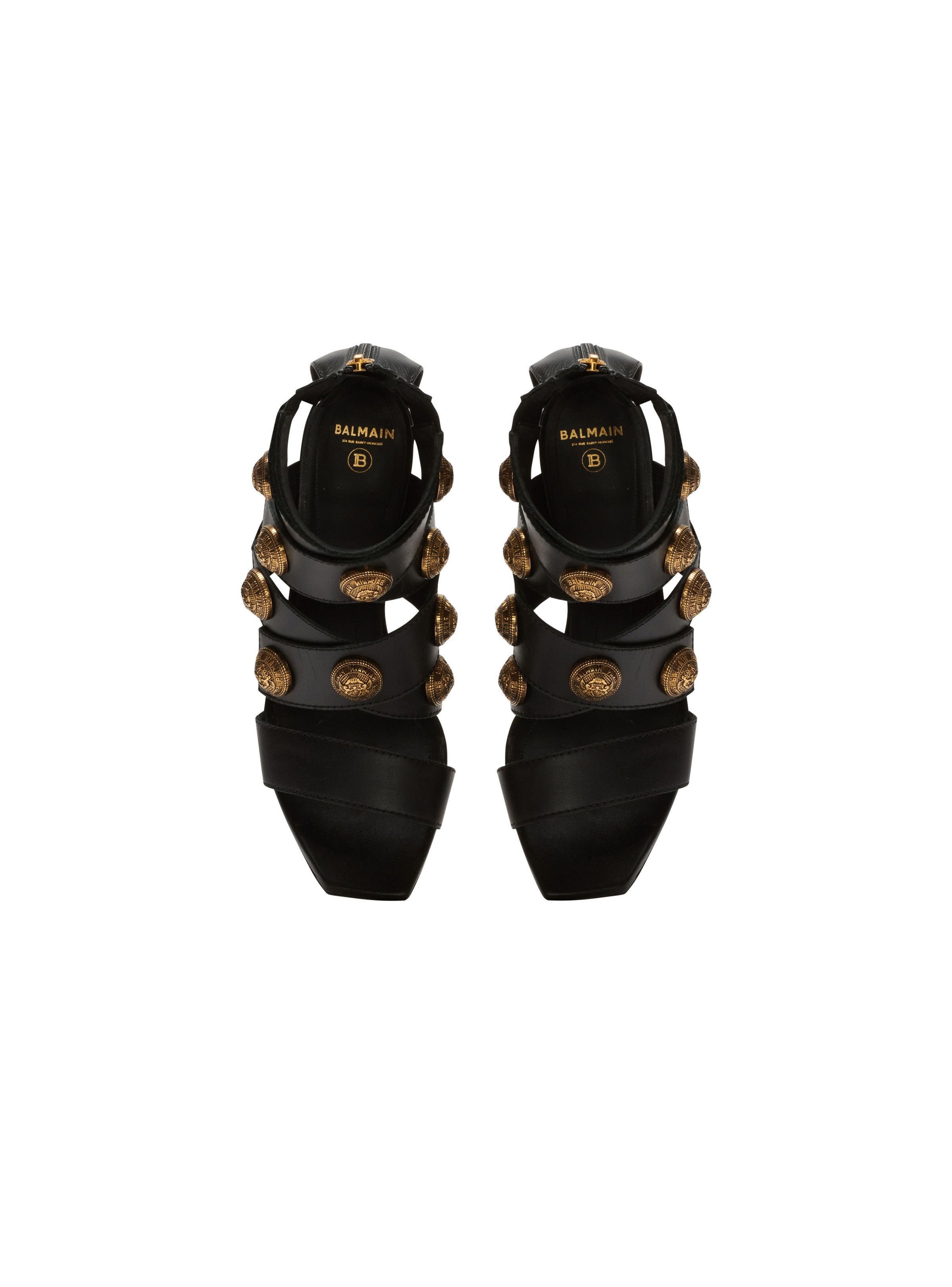 Balmain o1s1wg110925 Alma Leather Strappy Sandals in Black Size US 10 / IT 40 - 4 Thumbnail