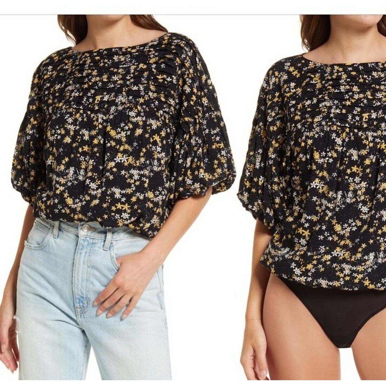 Free People Free People Dessa Bodysuit in Black Combo, Size M A002077 Size M / US 6-8 / IT 42-44 - 5 Thumbnail