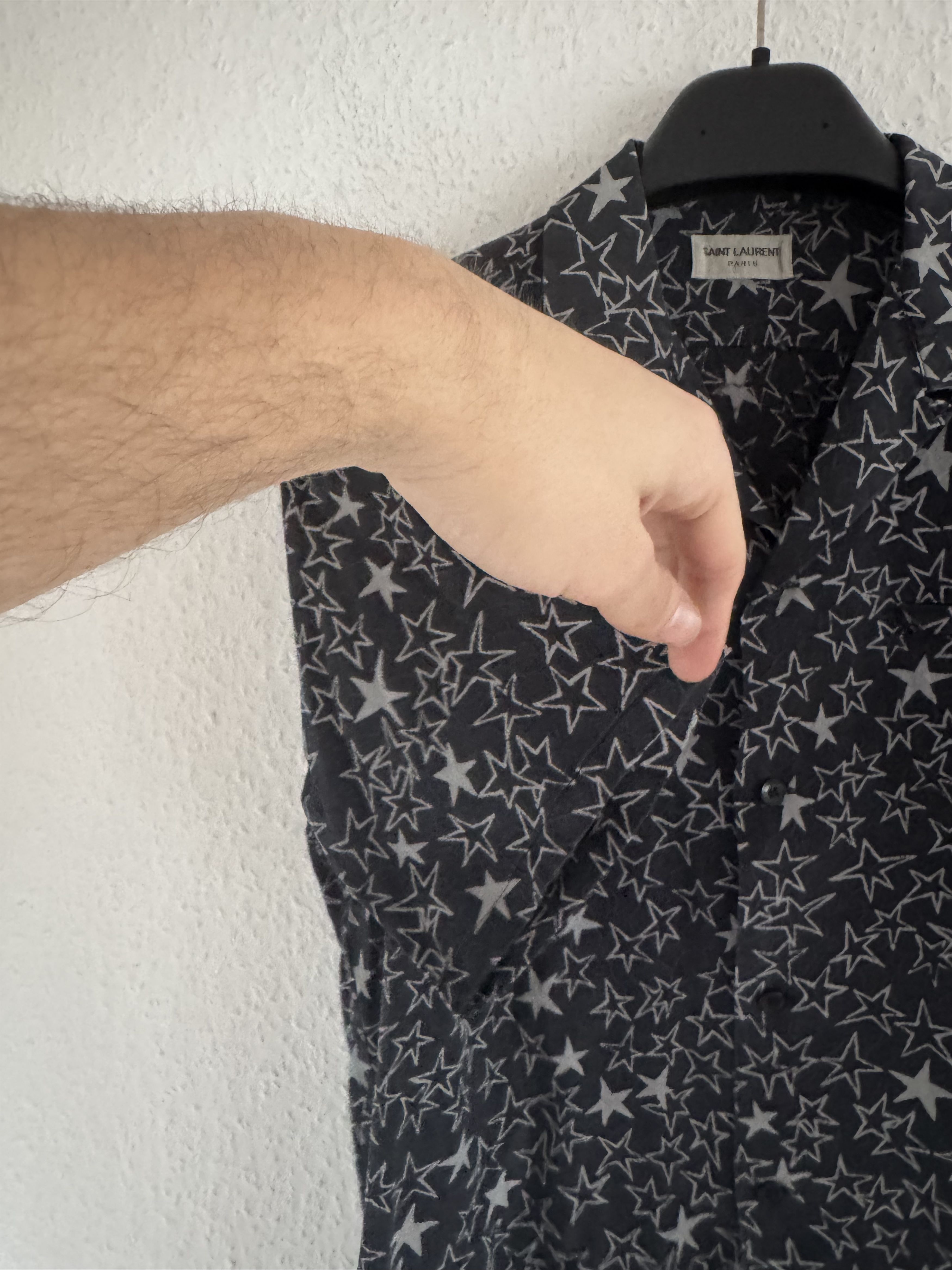 Saint Laurent Paris SS20 Star Print Silk Shirt Size US S / EU 44-46 / 1 - 6 Thumbnail