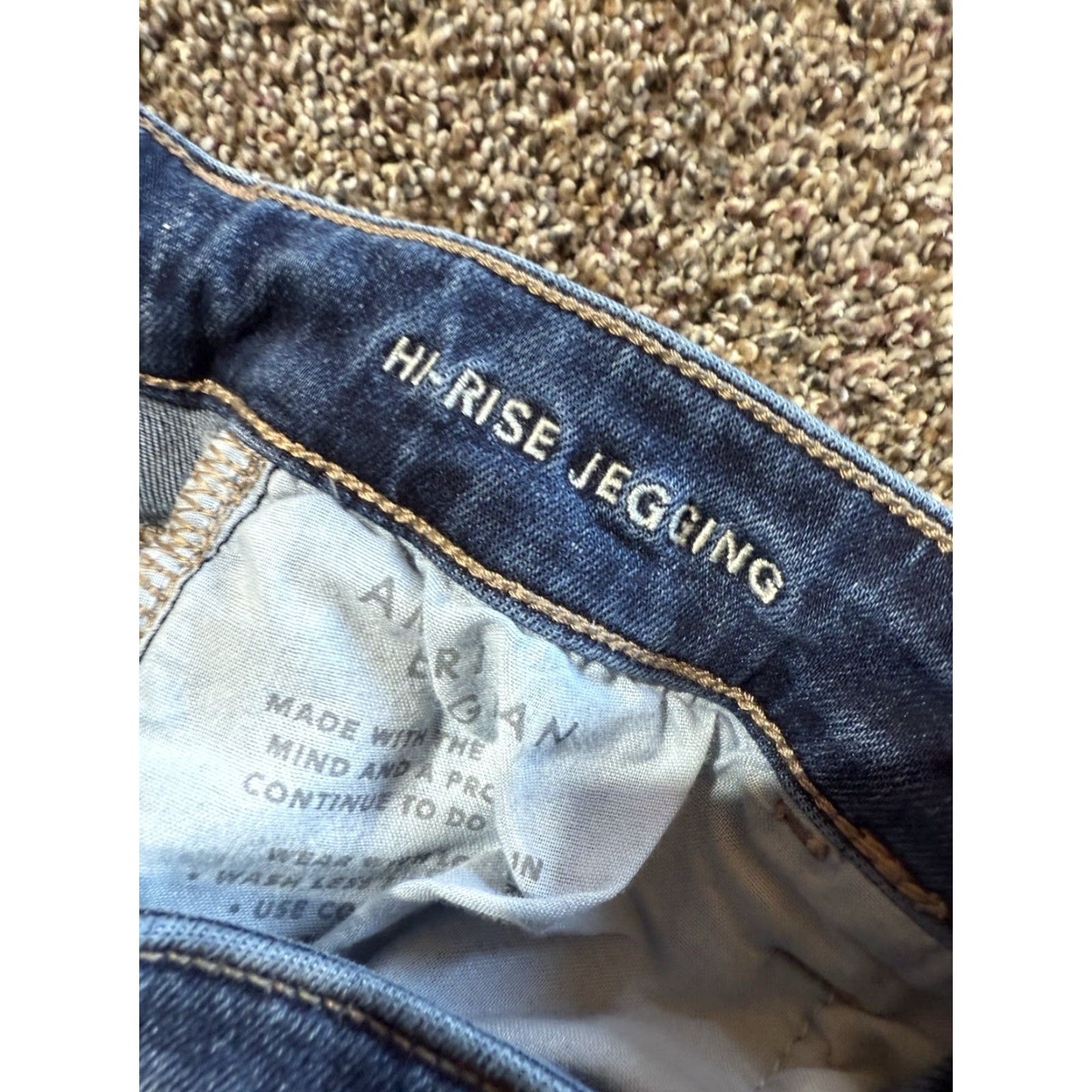 American Eagle Outfitters American Eagle Women's Jeans 8 Tall Long Blue & Khaki Jegging Lot Of 2 Size 30" / US 8 / IT 44 - 5 Thumbnail