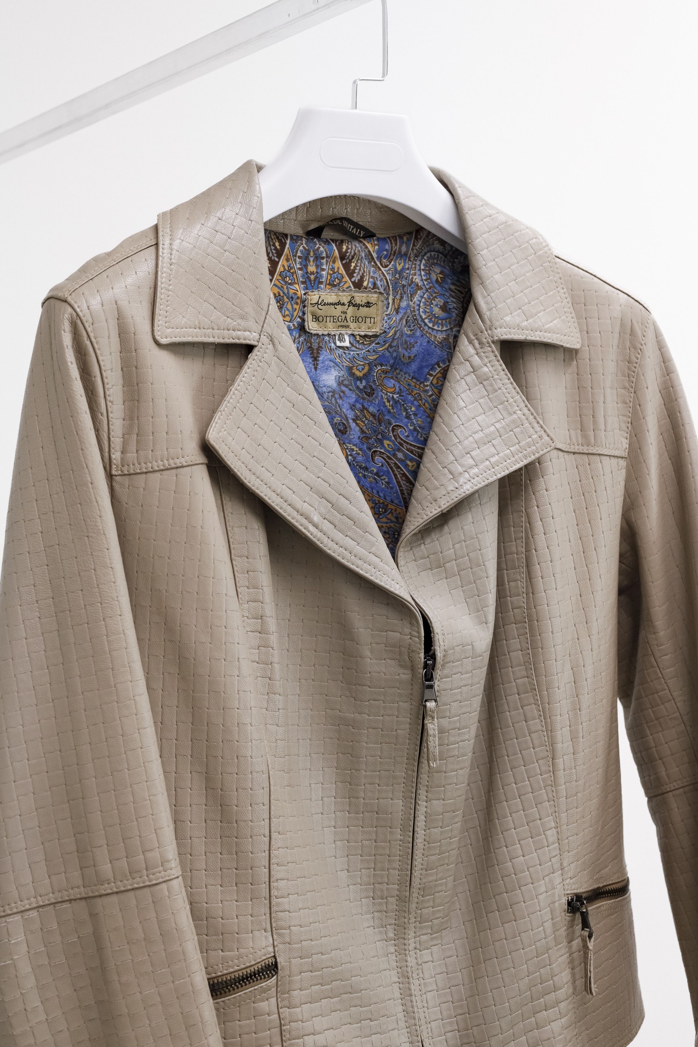 Bottega Giotti Brown Leather Moto Jacket