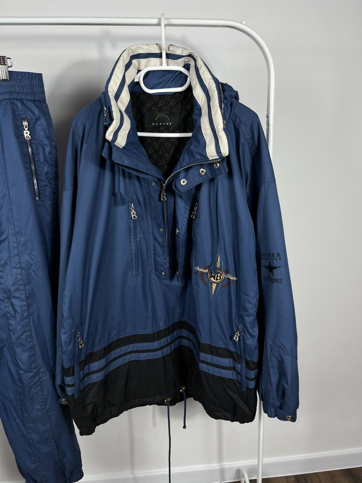 Bogner Vintage Bogner Glaciers Ski Set Jacket Pants Blue Black Logo Size US XL / EU 56 / 4 - 2 Thumbnail