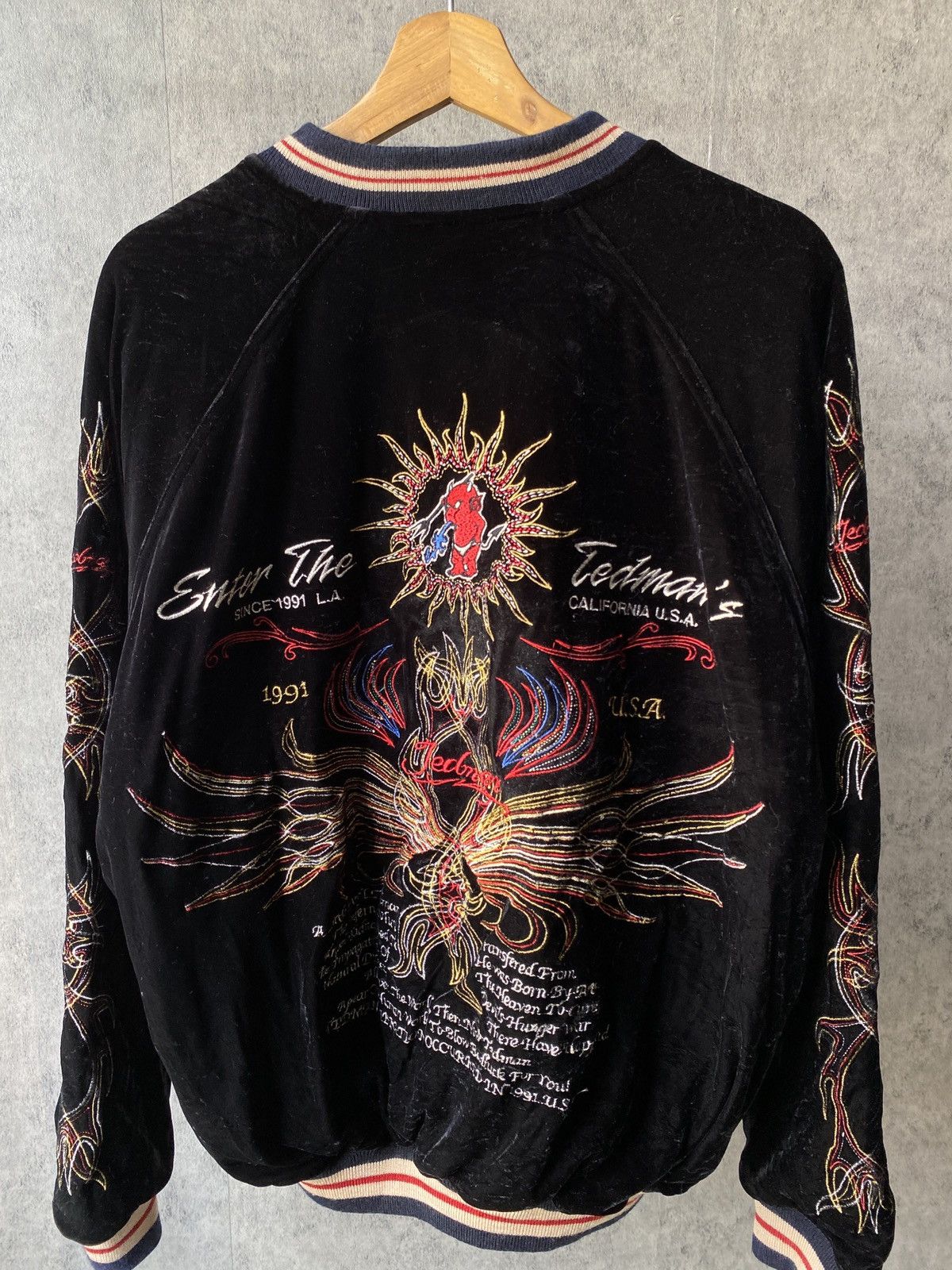 Japanese Brand Vintage Tedman Velvet Sukajan Traditional Japan Jacket Size US M / EU 48-50 / 2 - 1 Thumbnail
