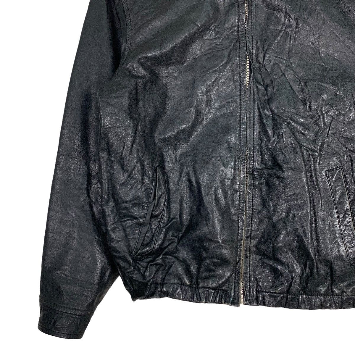 Japanese Brand 90's PROS LEATHER WEAR Tartan Lined Leather Jacket #0058-C4 Size US L / EU 52-54 / 3 - 4 Thumbnail
