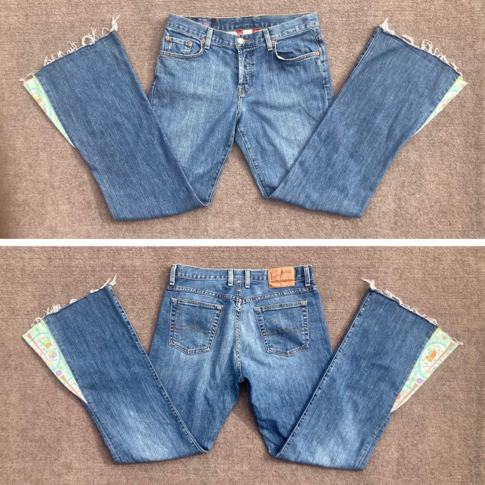 Lucky Brand Vtg Y2k Lucky Brand Easy Rider Owl Gusset Flare Jean 29 USA Size 29" - 7 Thumbnail