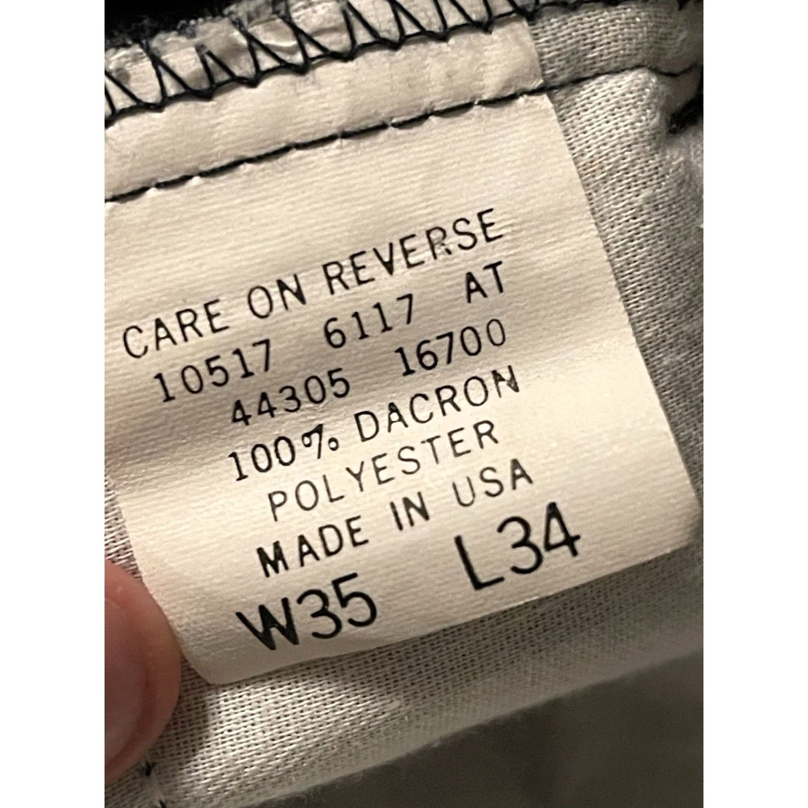 Levi's VINTAGE Levi's Dacron Polyester Made in USA Navy Blue Pants Jeans - Men's 35x34 Navy Blue Levi's Jeans Regular 35 Inseam 34 Vintage USA Mens Clothing Size US 35 - 4 Thumbnail