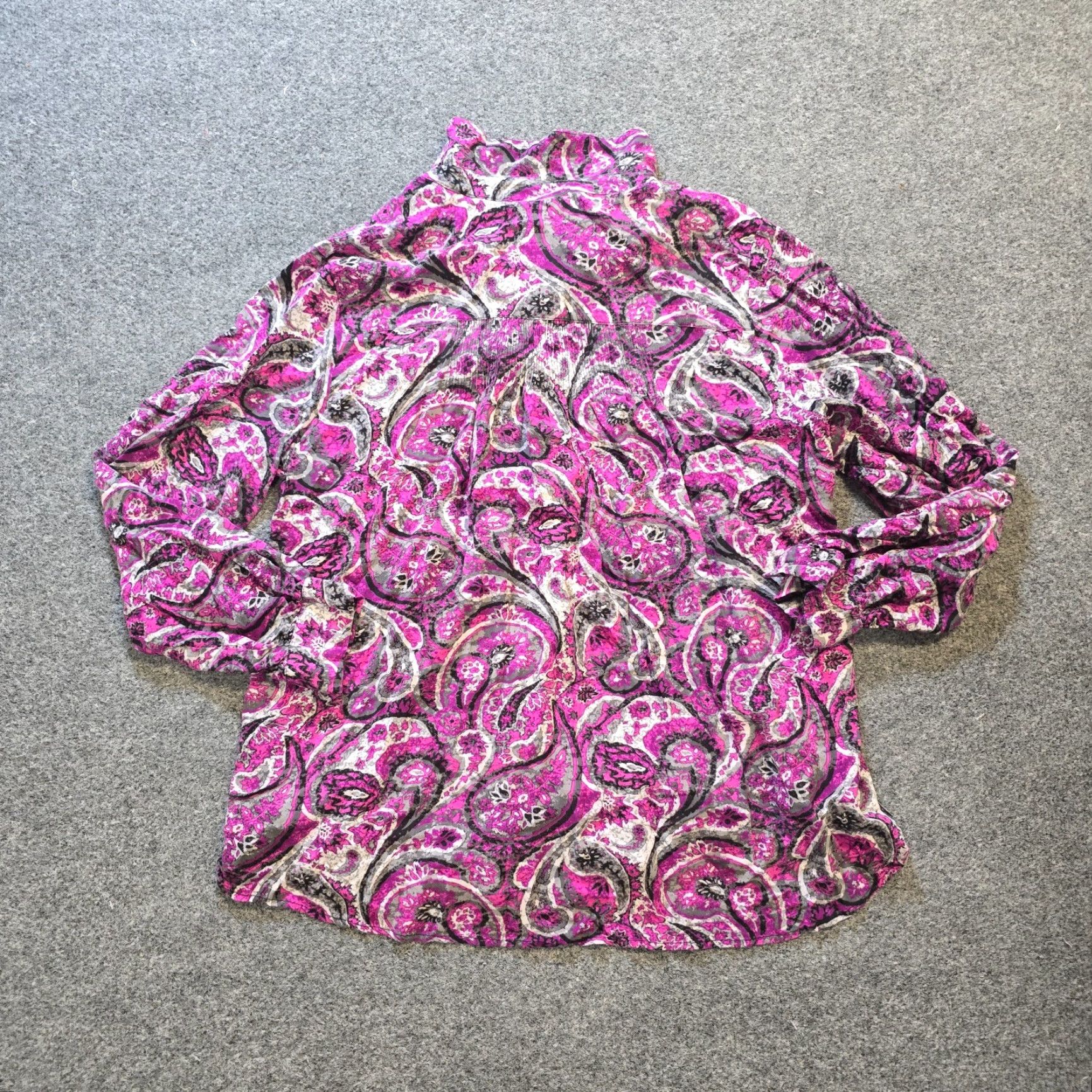 Soft Surroundings Soft Surroundings Shirt Womens XL Purple Paisley Button-Up Long Sleeve Casual Size XL / US 12-14 / IT 48-50 - 7 Thumbnail