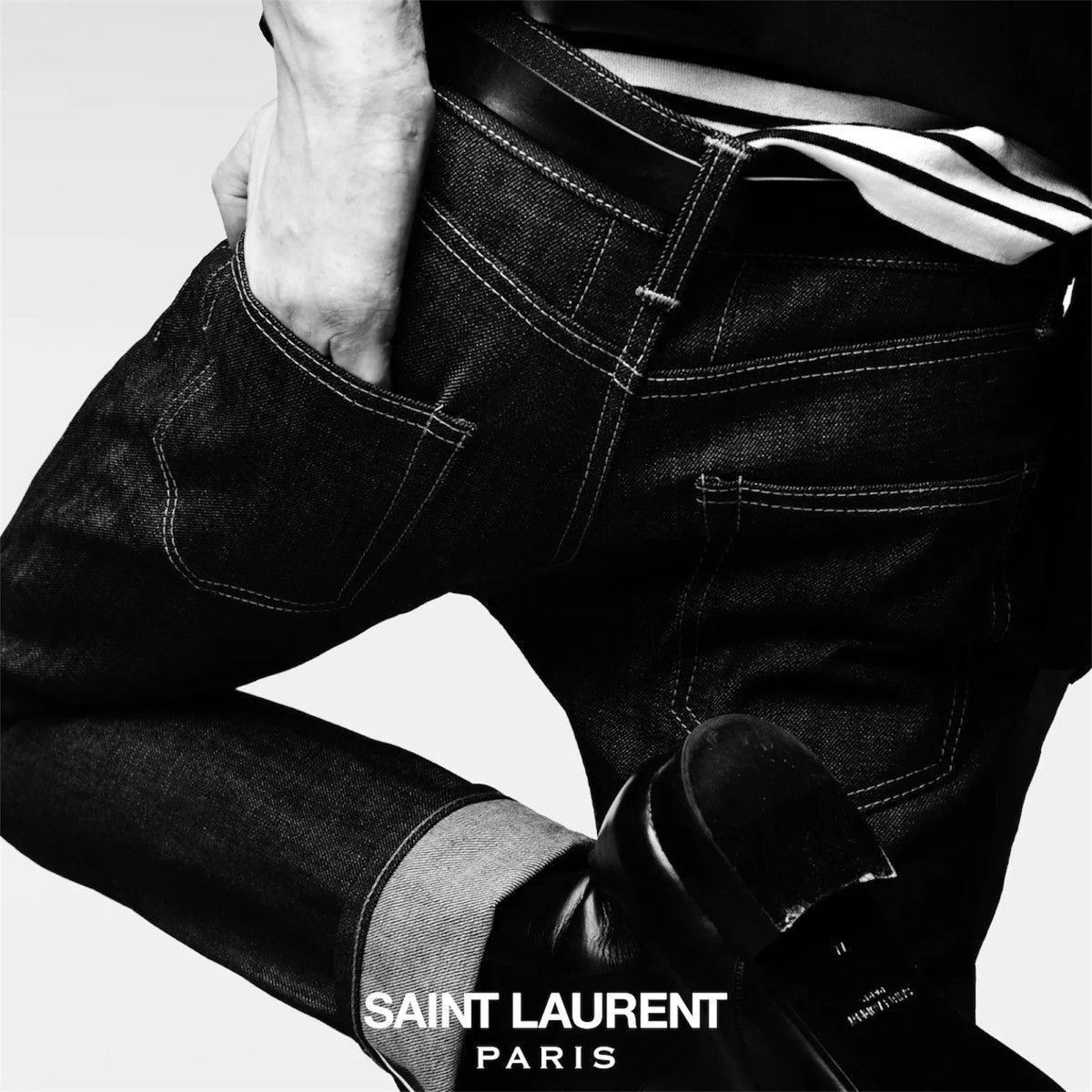 Hedi Slimane × Saint Laurent Paris Saint Laurent destroyed jeans