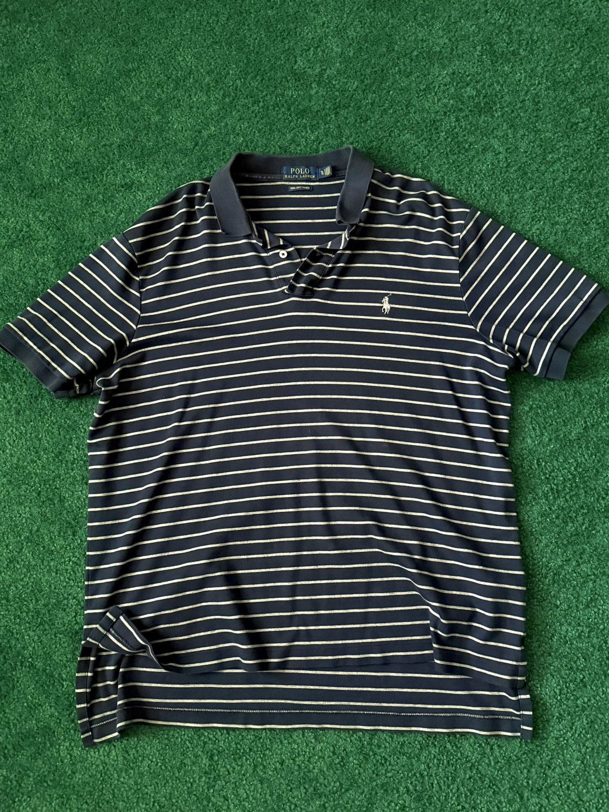 Polo Ralph Lauren Polo Ralph Lauren "Pima Soft Touch" Striped Polo Shirt Size US XL / EU 56 / 4 - 1 Thumbnail