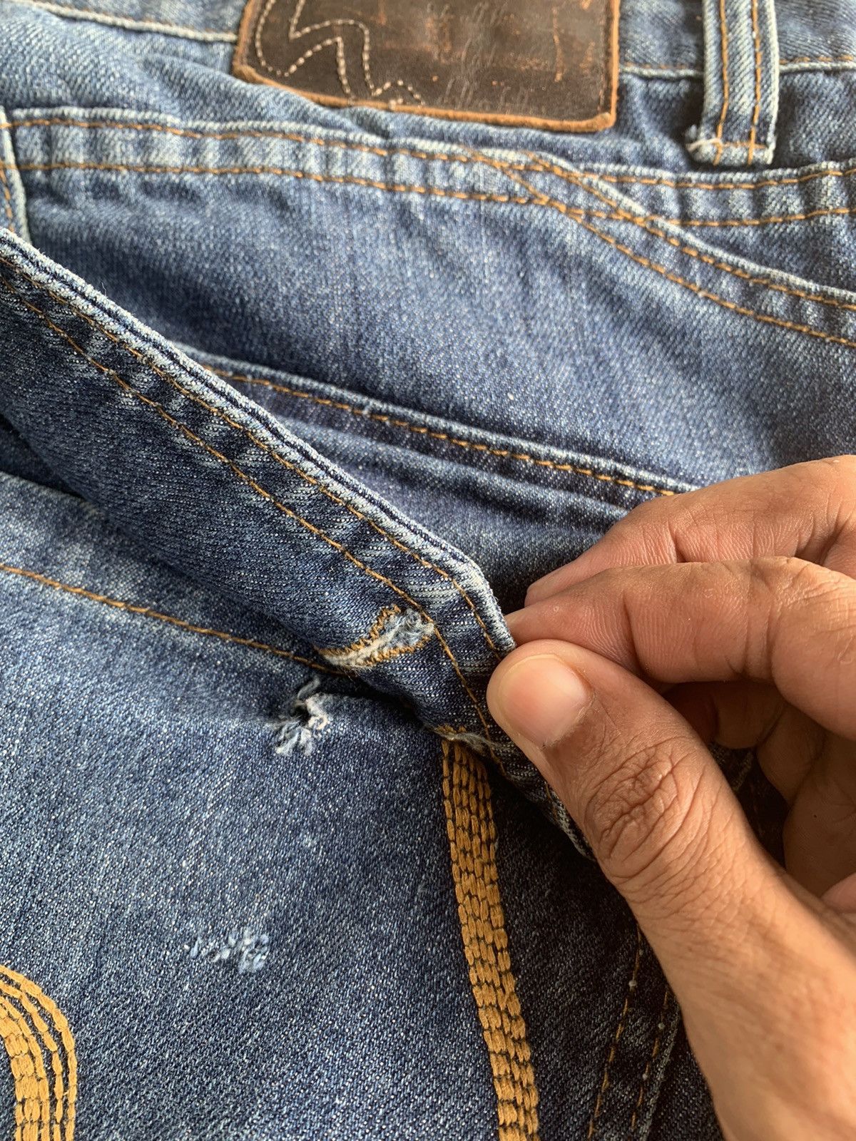 If Six Was Nine Distressed Denim Baggy Jeans Size US 38 / EU 54 - 8 Thumbnail
