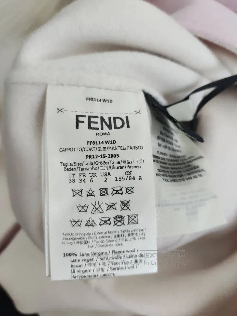 Fendi Fendi Cherry blossom pink fur collar cashmere coat Size XXS / US 00 / IT 34 - 4 Thumbnail