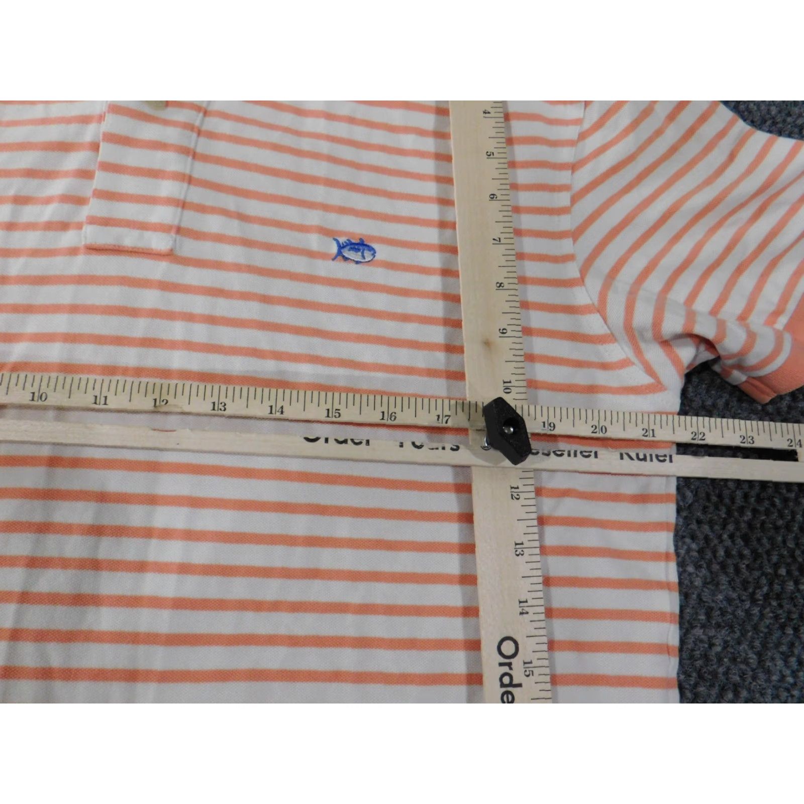 Southern Tide Southern Tide Polo M Orange Men Striped Stretch Cotton Golf Classic Logo Shirt Size US M / EU 48-50 / 2 - 5 Thumbnail