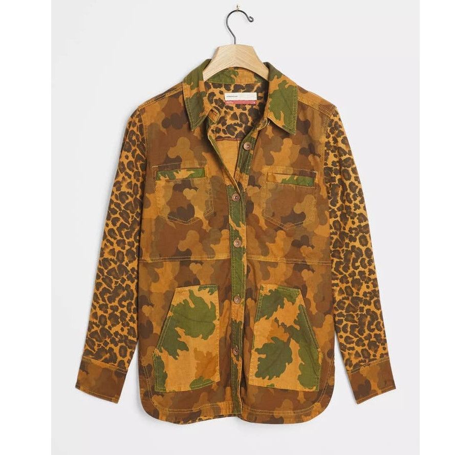 Anthropologie Anthropologie Pilcro Camo Leopard Cat Denim Utility Jacket Size S / US 4 / IT 40 - 2 Thumbnail
