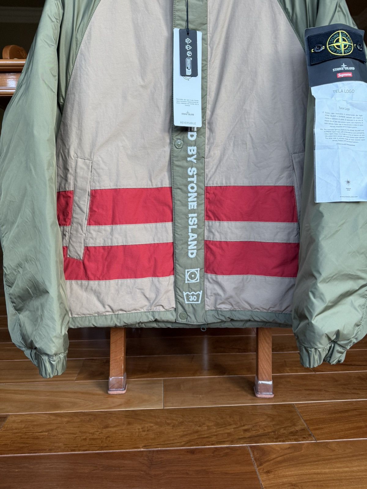 Stone Island Supreme®/Stone Island® Reversible Down Puffer Jacket-Olive Size US L / EU 52-54 / 3 - 2 Thumbnail