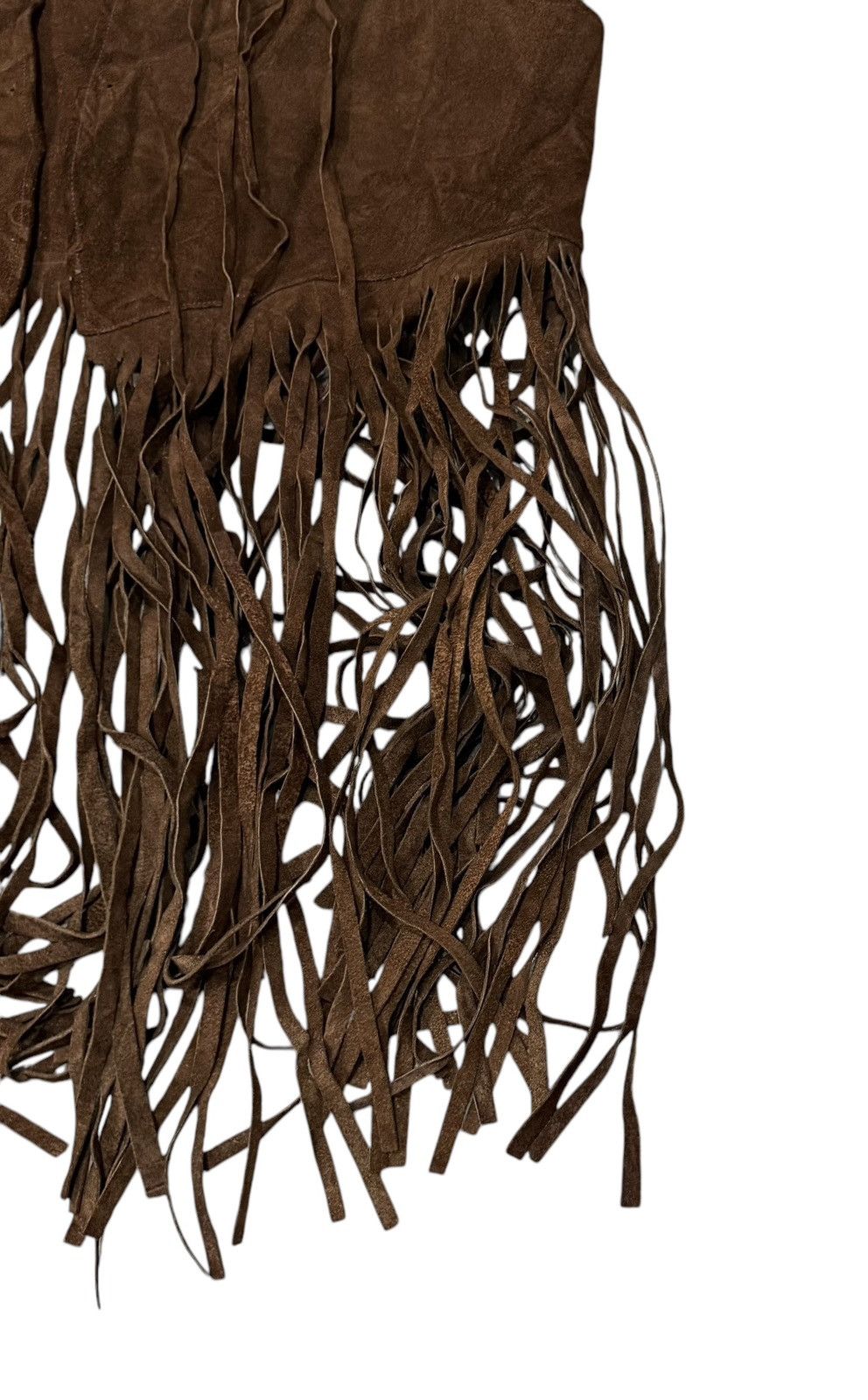 Schott Vintage Cowboy Style Fringes Brown Leather Vest Jacket Size US S / EU 44-46 / 1 - 3 Thumbnail