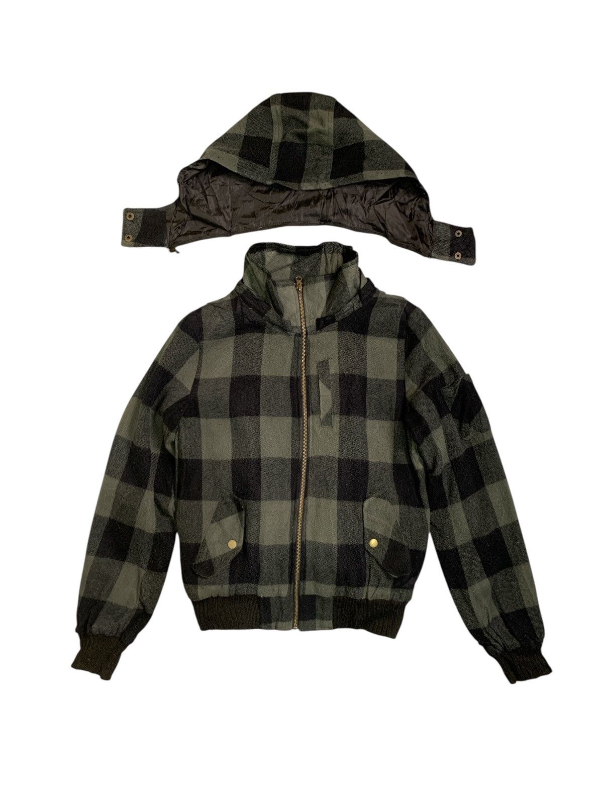 Japanese Brand Rare Design Riche Glamour Checked Bomber Jacket Hoodie Size M / US 6-8 / IT 42-44 - 8 Thumbnail