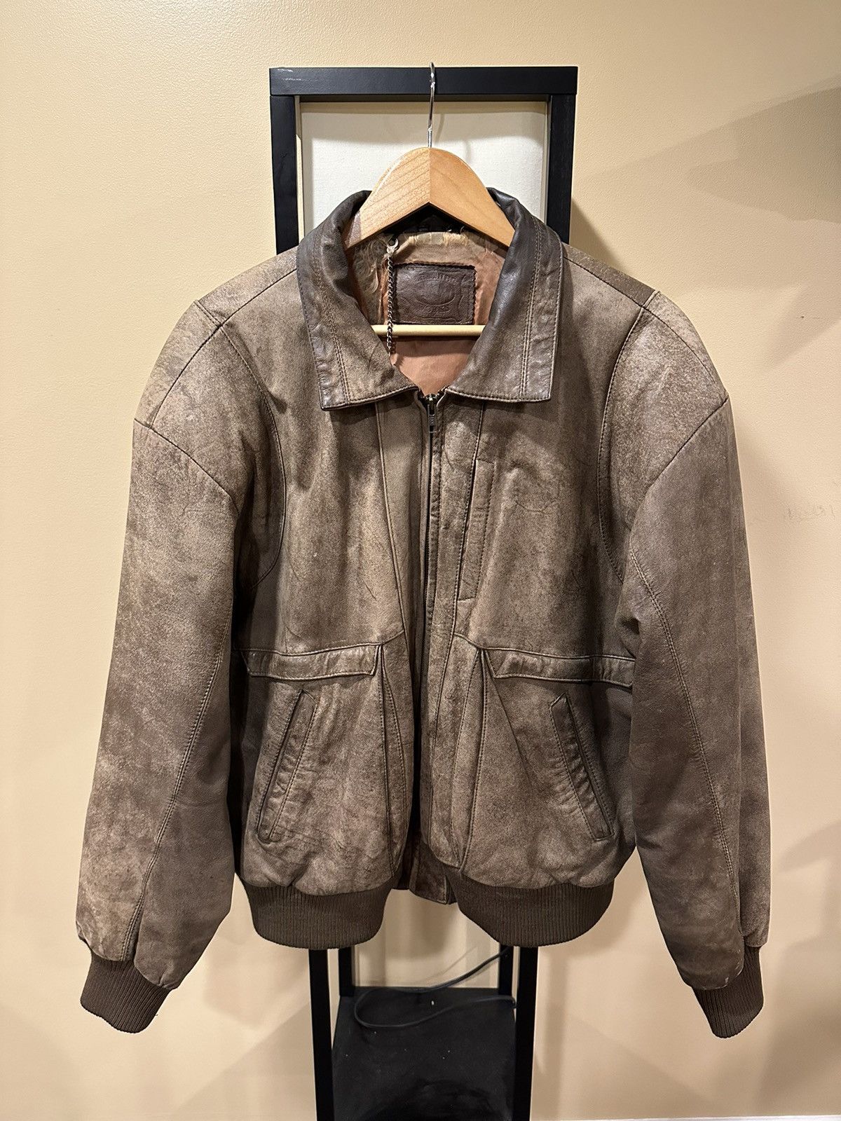 Genuine Leather Vintage Leather Works Faded Brown Leather Jacket Size US XL / EU 56 / 4 - 4 Thumbnail