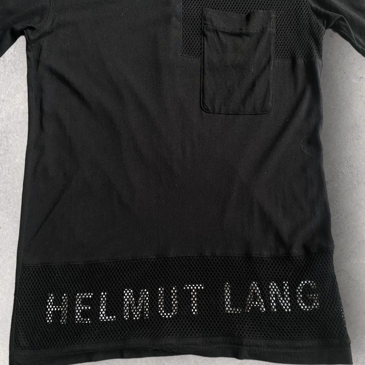 Helmut Lang Cut And Sew Mesh Logo T Shirt Size US XS / EU 42 / 0 - 3 Thumbnail