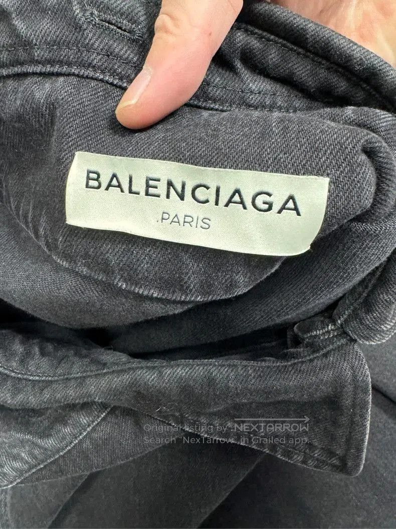 Balenciaga Balenciaga Asymmetric Collar Denim Jacket. Size US XS / EU 42 / 0 - 3 Thumbnail