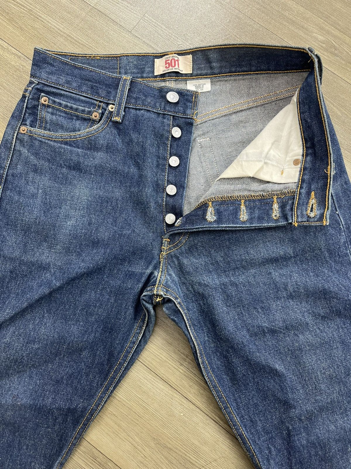 Levi's Vintage Clothing 🇲🇽2000s Vintage Levis 501XX 30x30 Straight Leg Blue Jeans Size US 30 / EU 46 - 7 Thumbnail