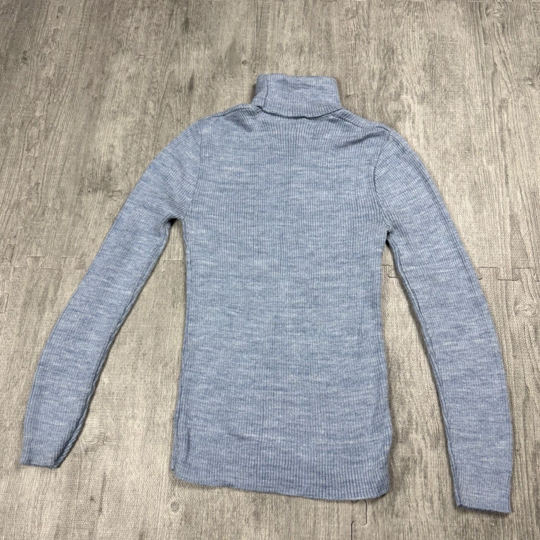 Vintage VINTAGE The Damon Turtle Sweater Shirt Women Slim Turtleneck Heathered Blue Size M 80s 90s Geek Knitted Knit Long Sleeve Size M / US 6-8 / IT 42-44 - 6 Thumbnail