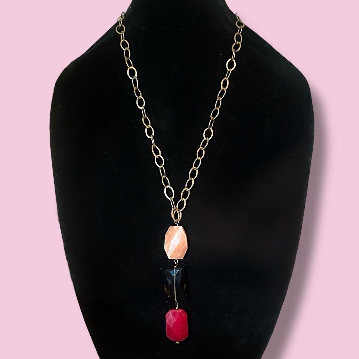 Vintage Vintage multi quartz drop pendant necklace Size ONE SIZE - 1 Thumbnail
