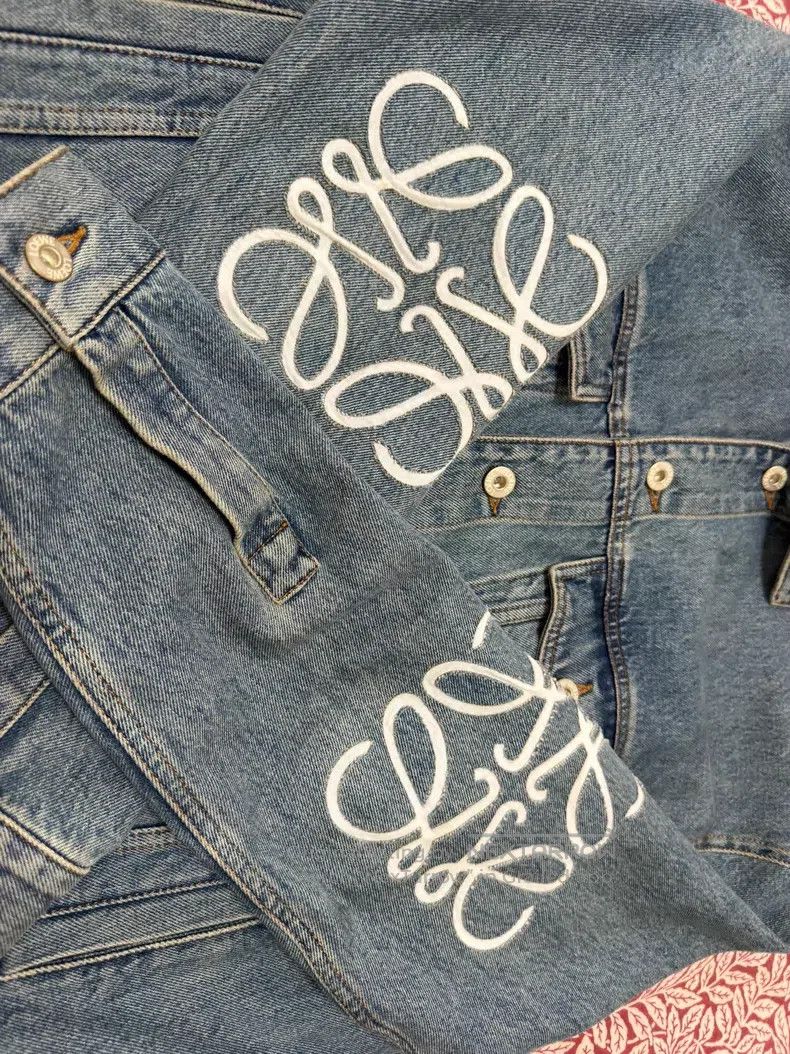 Loewe Loewe FW23 Logo Letter Embroidered Casual Denim Jacket, Me Size US S / EU 44-46 / 1 - 5 Thumbnail