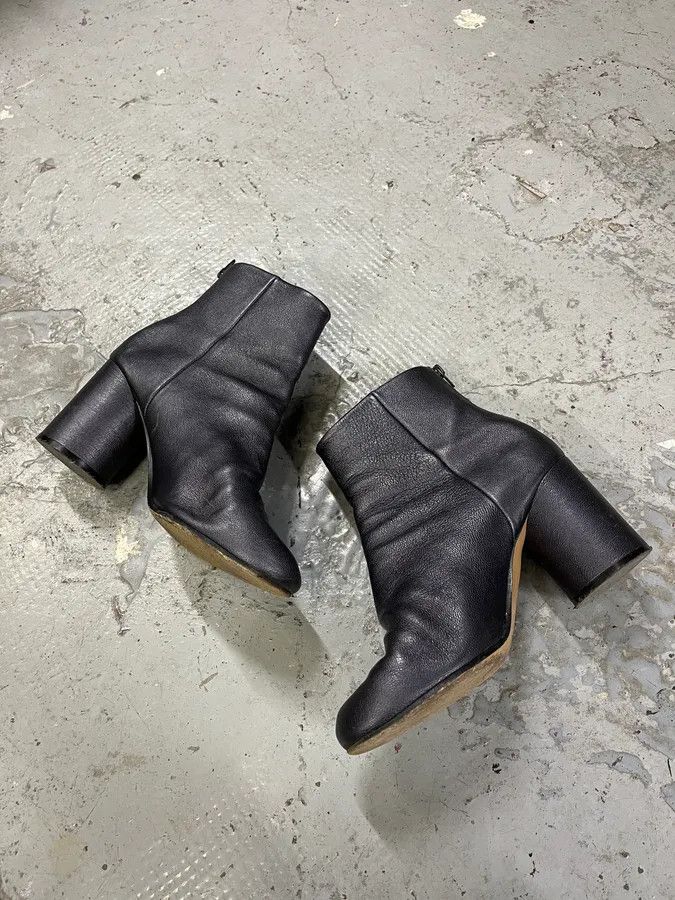 Maison Margiela Maison Margiela Metallic Navy Leather Heels Boots Size US 8 / IT 38 - 3 Thumbnail