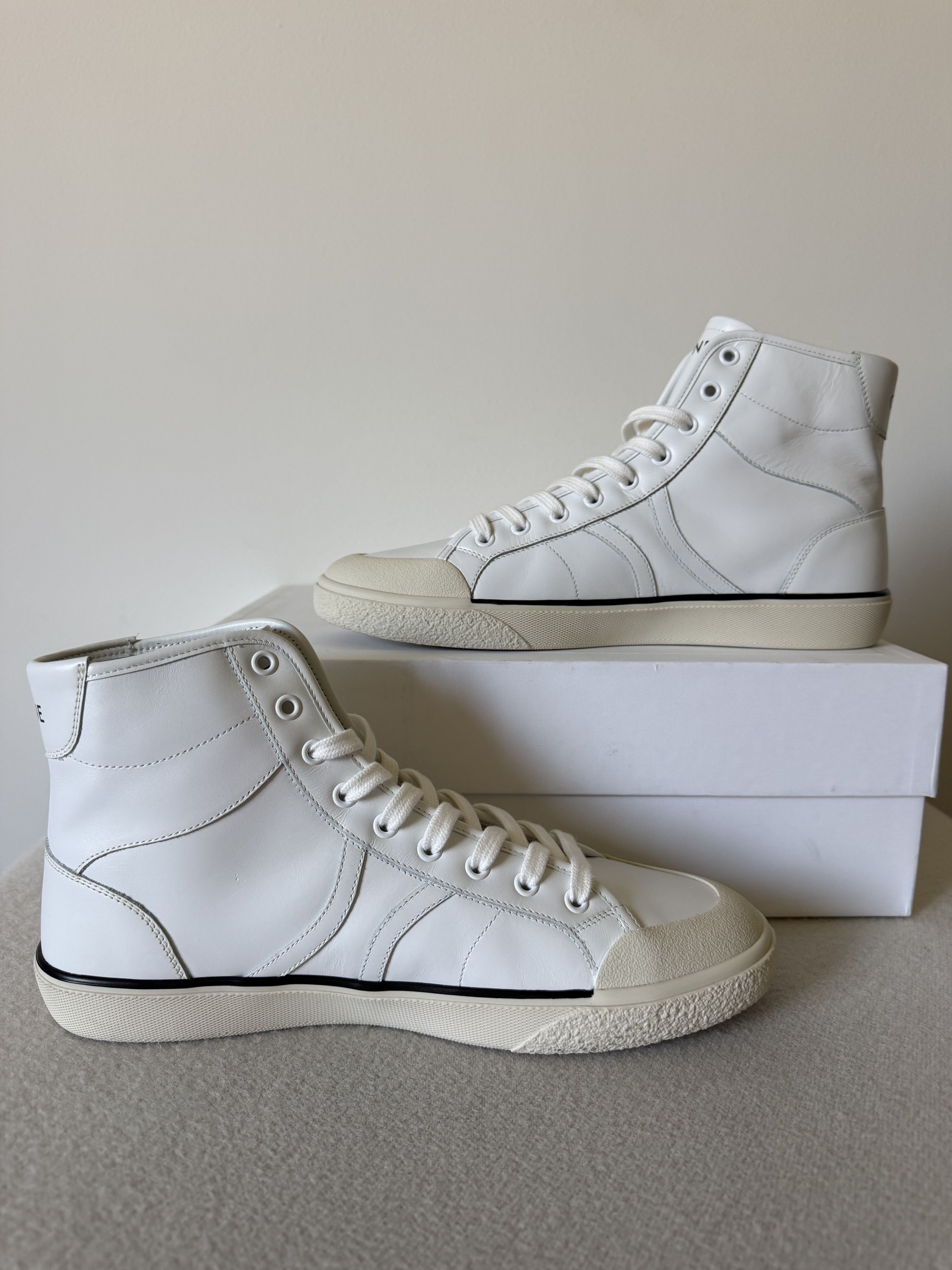 Celine Celine Alan AS-02 Mid Sneakers in White Calfskin Size US 9 / EU 42 - 3 Thumbnail