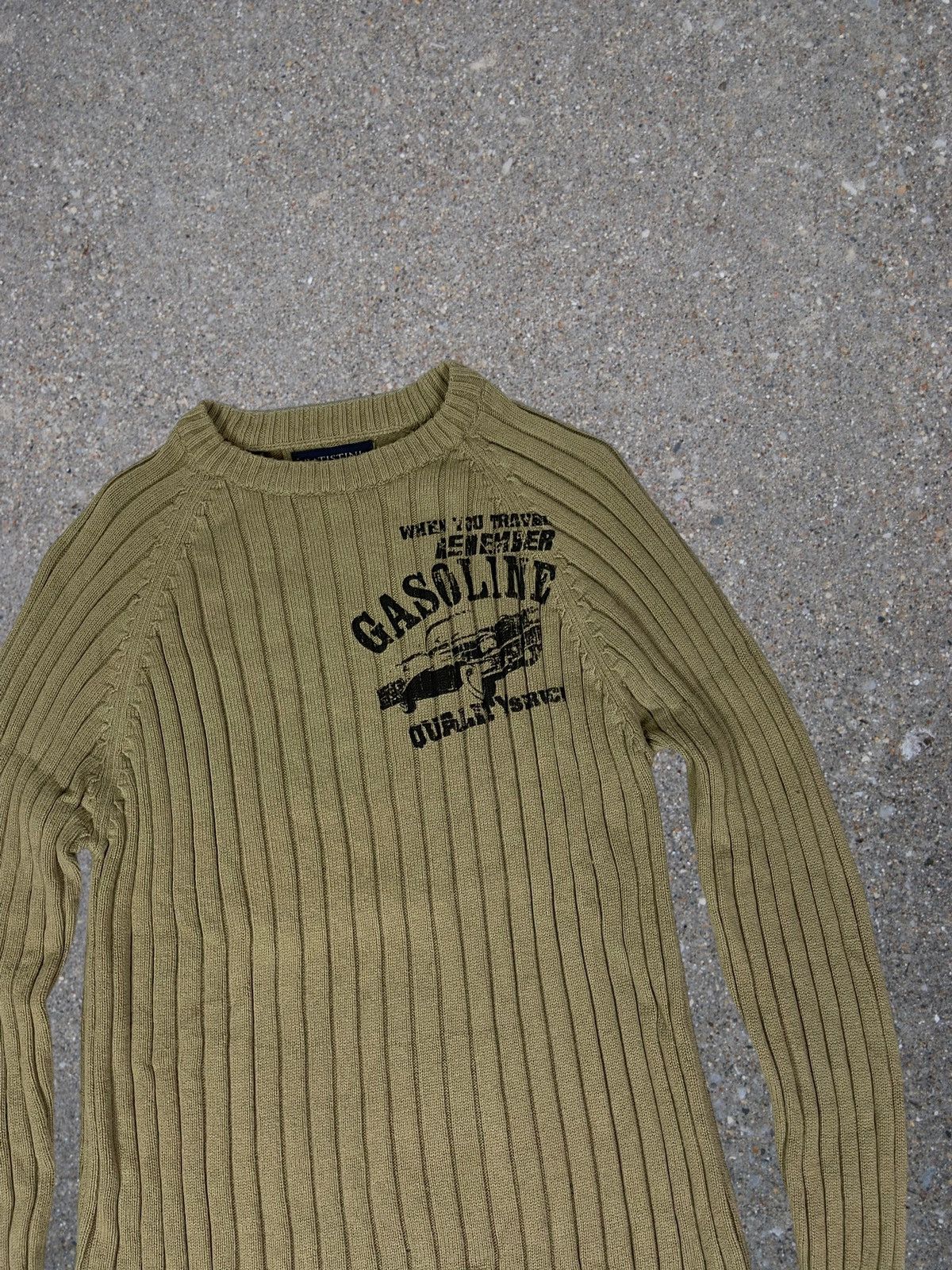 Diesel × Vintage Vintage Y2K Ribbed Striped Graphic Knit Sweater Size US M / EU 48-50 / 2 - 2 Thumbnail