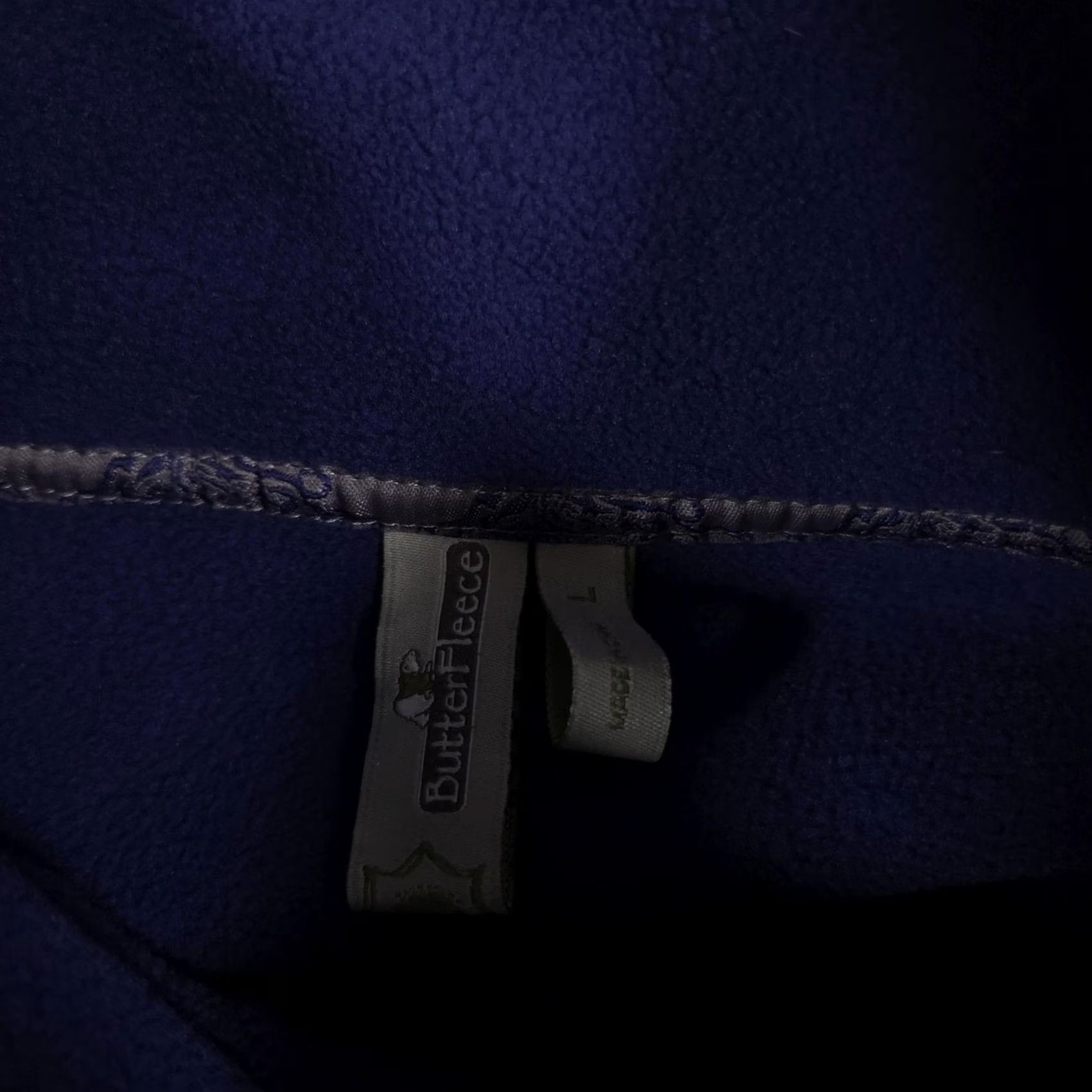 Vintage ButterFleece Sweater Womens Large Blue Fleece 1/4 Zip Mock Neck Pullover Pockets Size L / US 10 / IT 46 - 7 Thumbnail