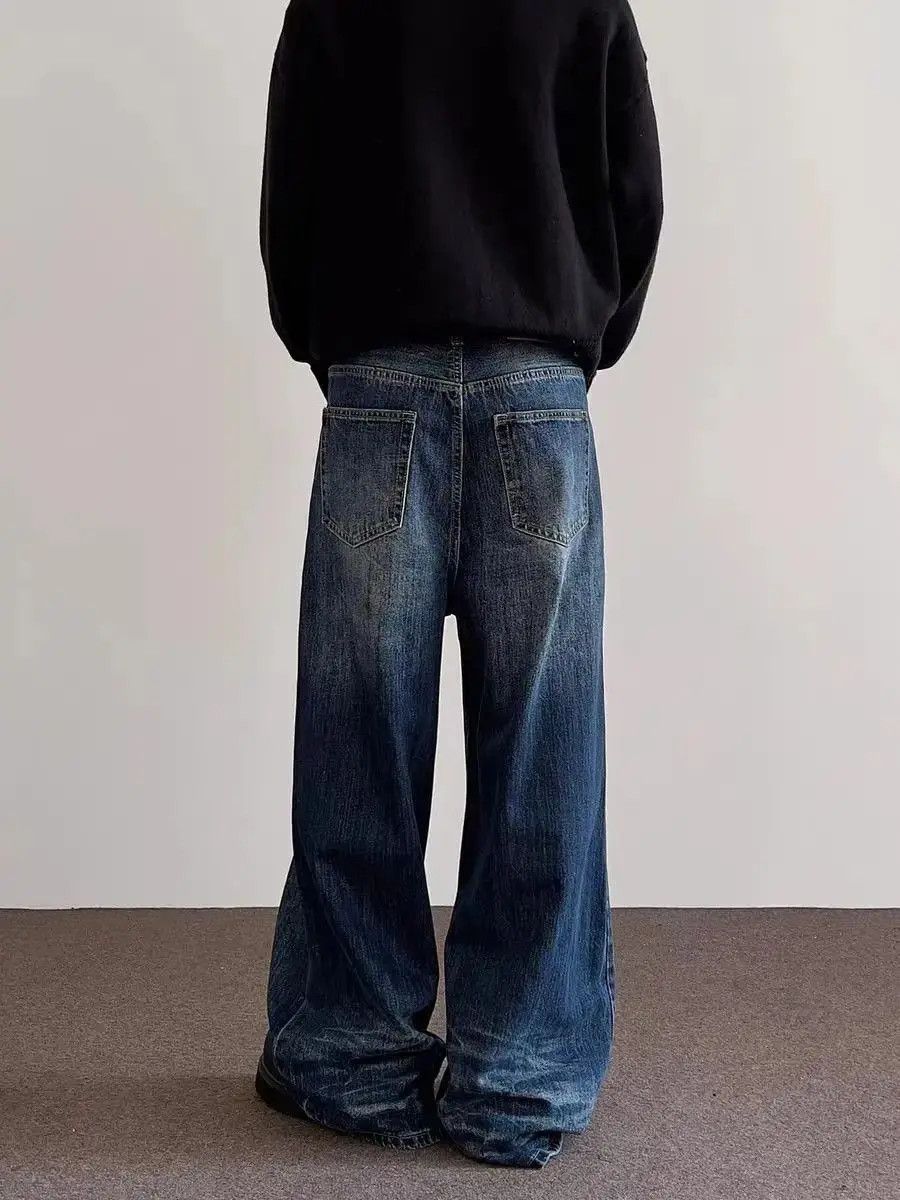 Japanese Brand Vintage washed cat whisker design micro flare jeans Size US 34 / EU 50 - 2 Thumbnail