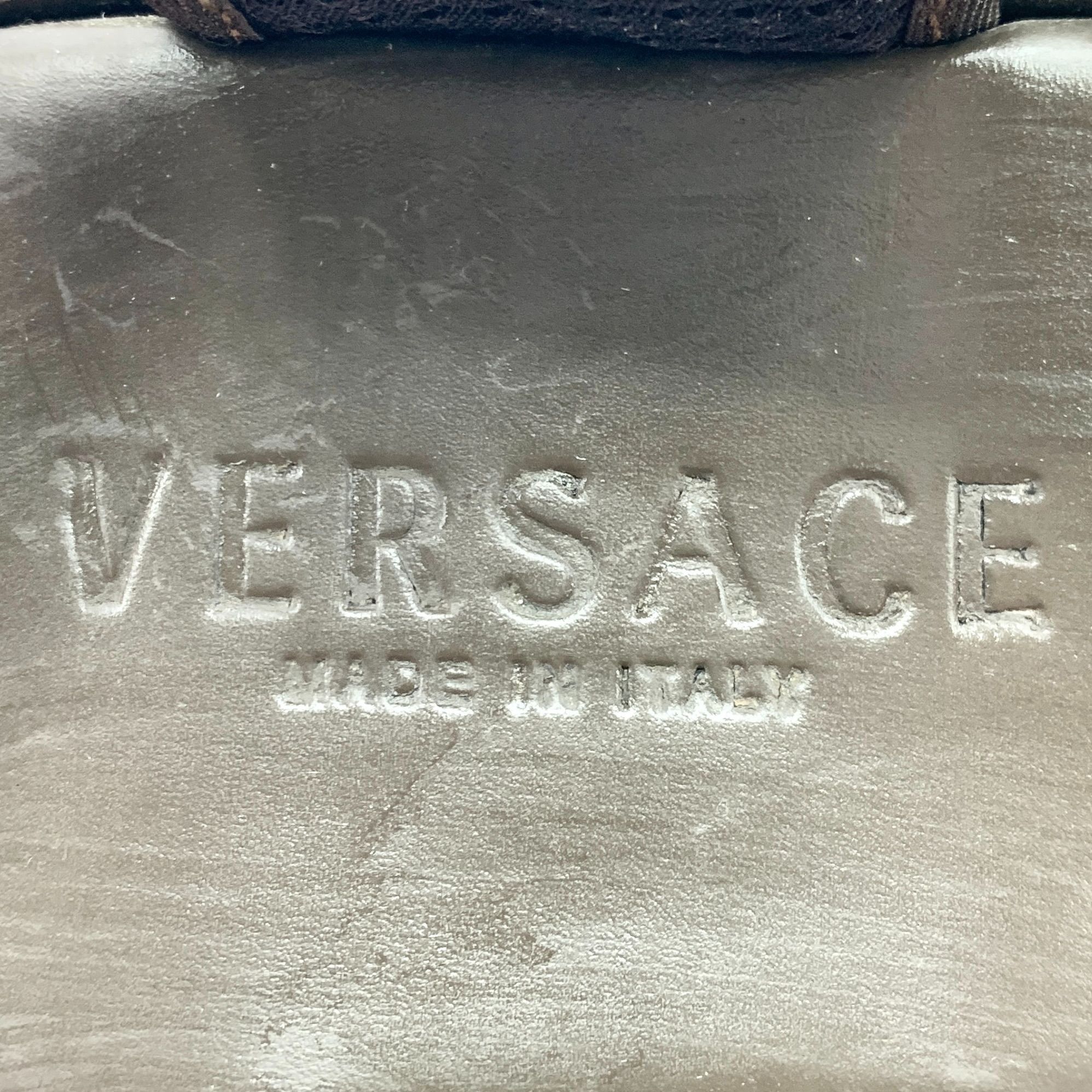 Versace Versace Black & Brown Fabric Velcro Sandals (Size 40) Size US 7 / EU 40 - 2 Thumbnail