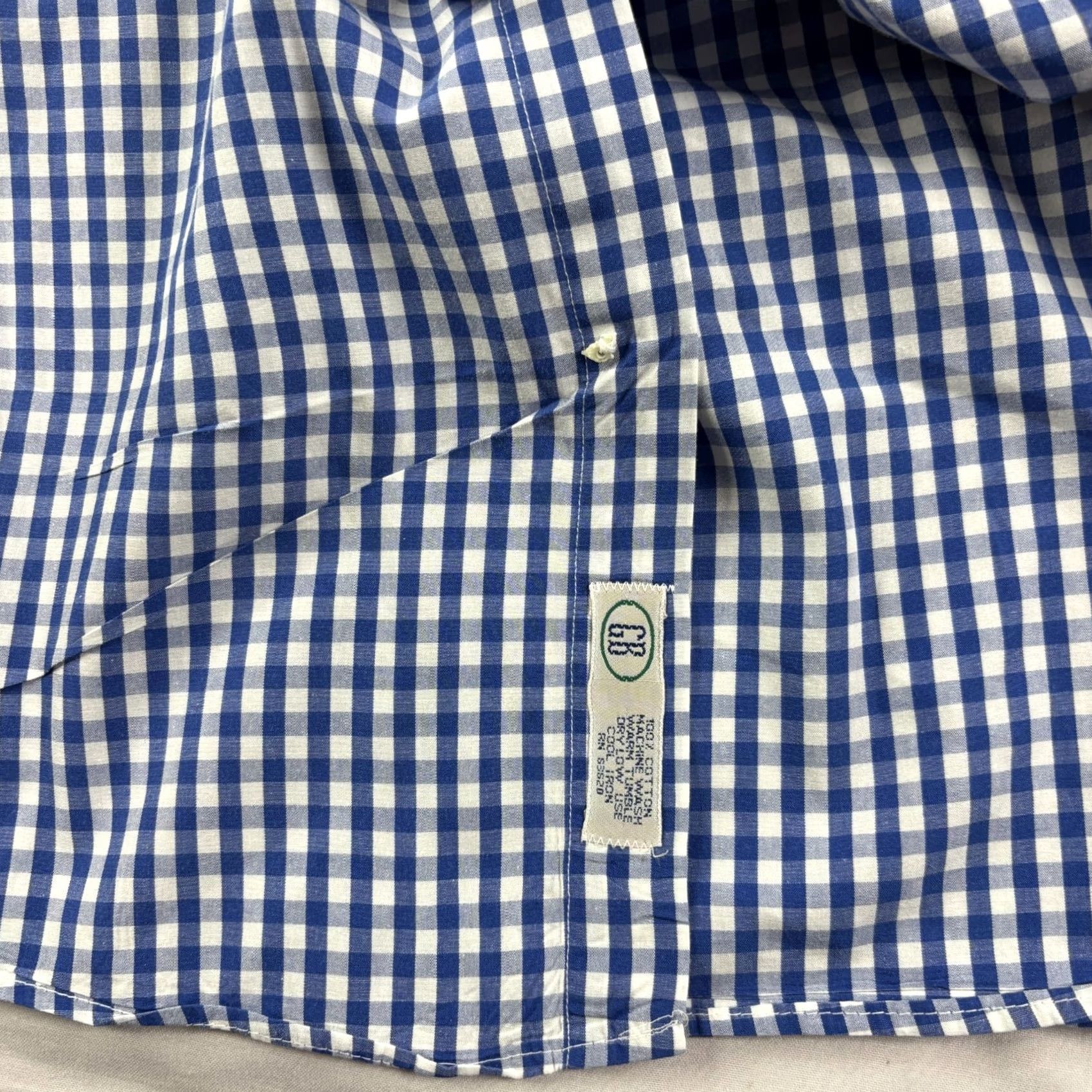 Vintage Gitman Bros Shirt Mens XL Blue Plaid Button-Up Long Sleeve Casual Formal Size 46R - 7 Thumbnail