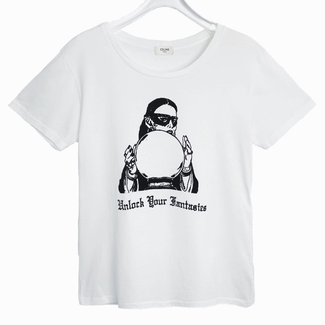 Celine Celine White Portrait Printed Short Sleeve T-shirt K26WX Size M / US 6-8 / IT 42-44 - 1 Thumbnail