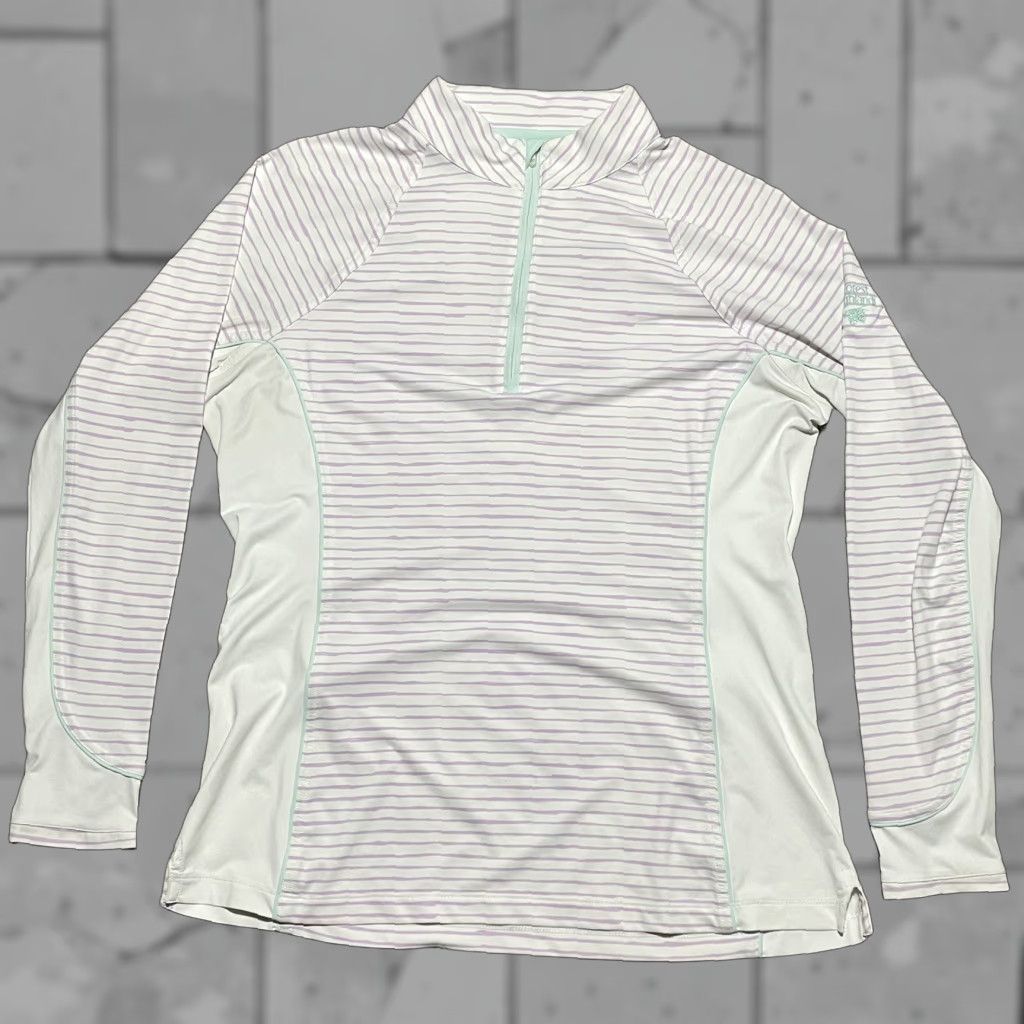 Peter Millar PETER MILLAR UPF 50+ Purple Striped Pullover Womens Plus Size M Activewear Size M / US 6-8 / IT 42-44 - 1 Thumbnail