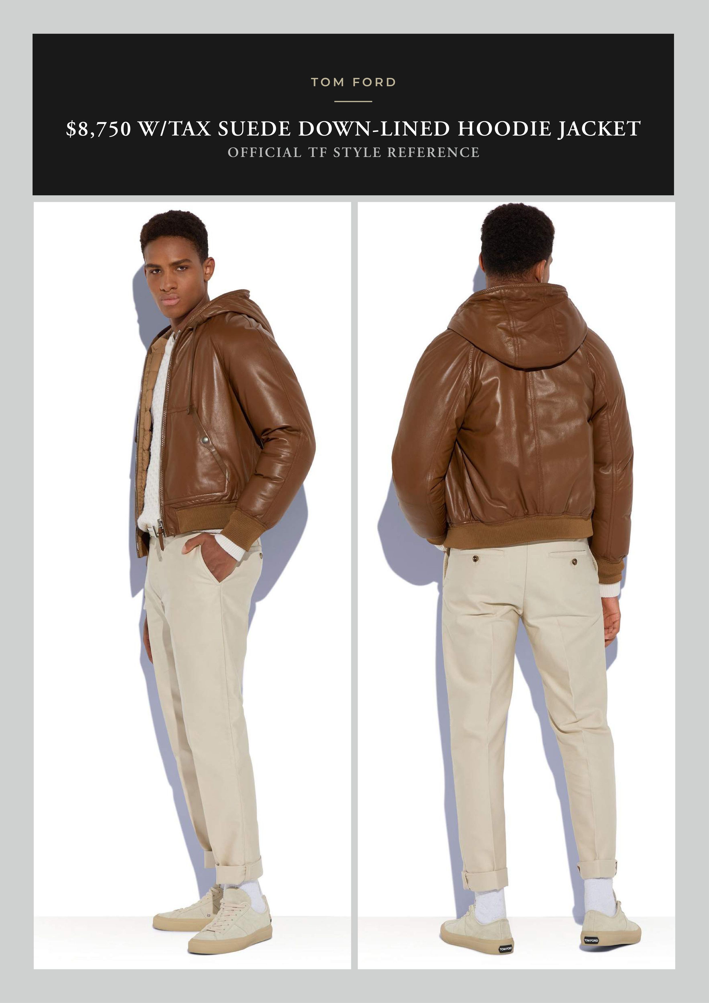 Tom Ford The Ultimate Rare $8,750 w/tax Leather Accent Suede Hoodie Size US M / EU 48-50 / 2 - 8 Thumbnail