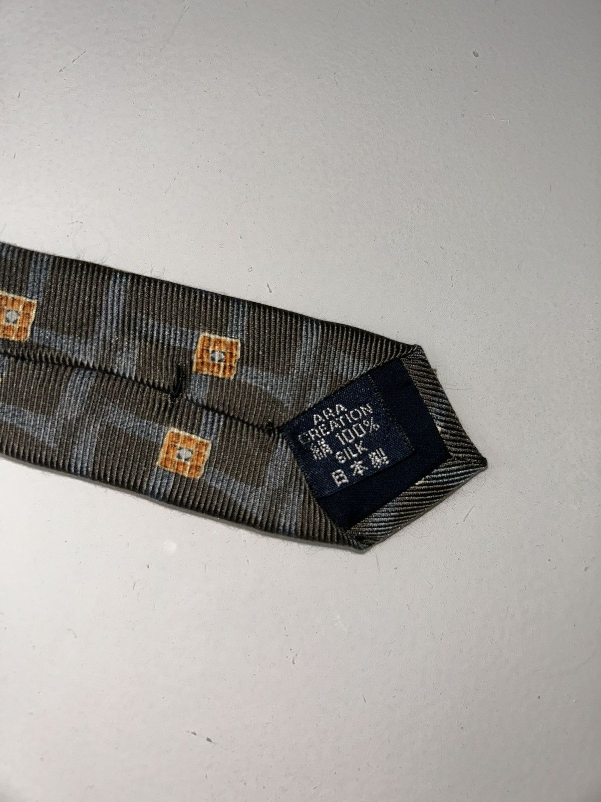Burberry Vintage Burberry Gray Block Patterned Men’s Silk Tie Size ONE SIZE - 6 Thumbnail