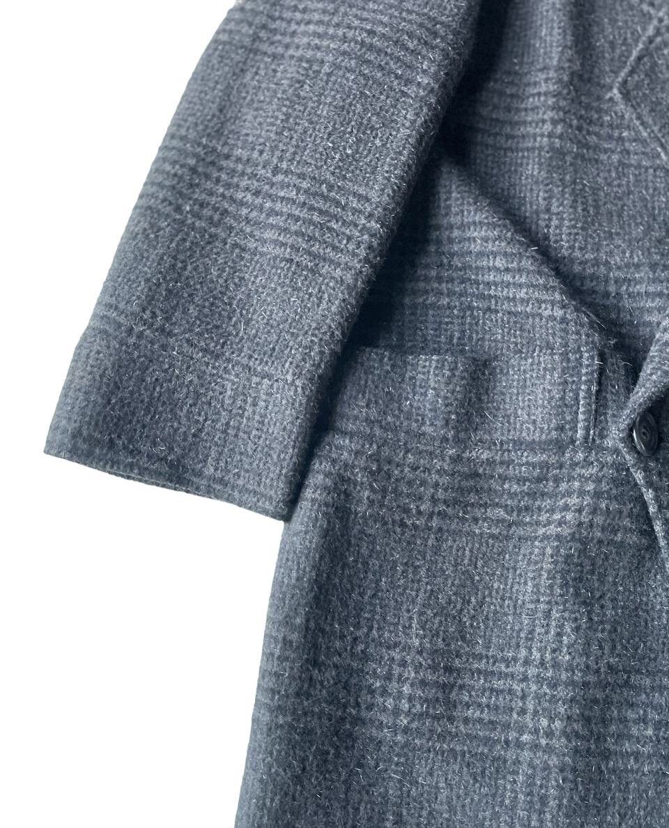 Japanese Brand Jennifer Auclaire Dark Grey Plaid Wool Coat Cropped Sleeves Size US M / EU 48-50 / 2 - 8 Thumbnail