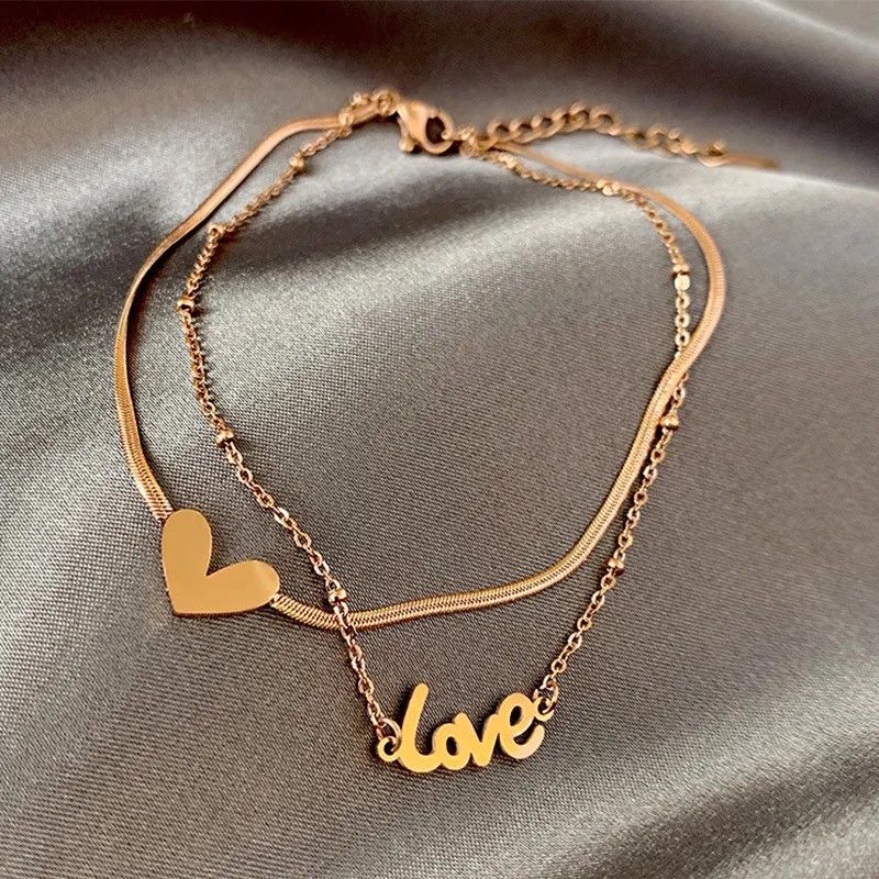 Other 14K Gold Plated Adjustable Layered Love Heart Anklet Size ONE SIZE - 3 Thumbnail