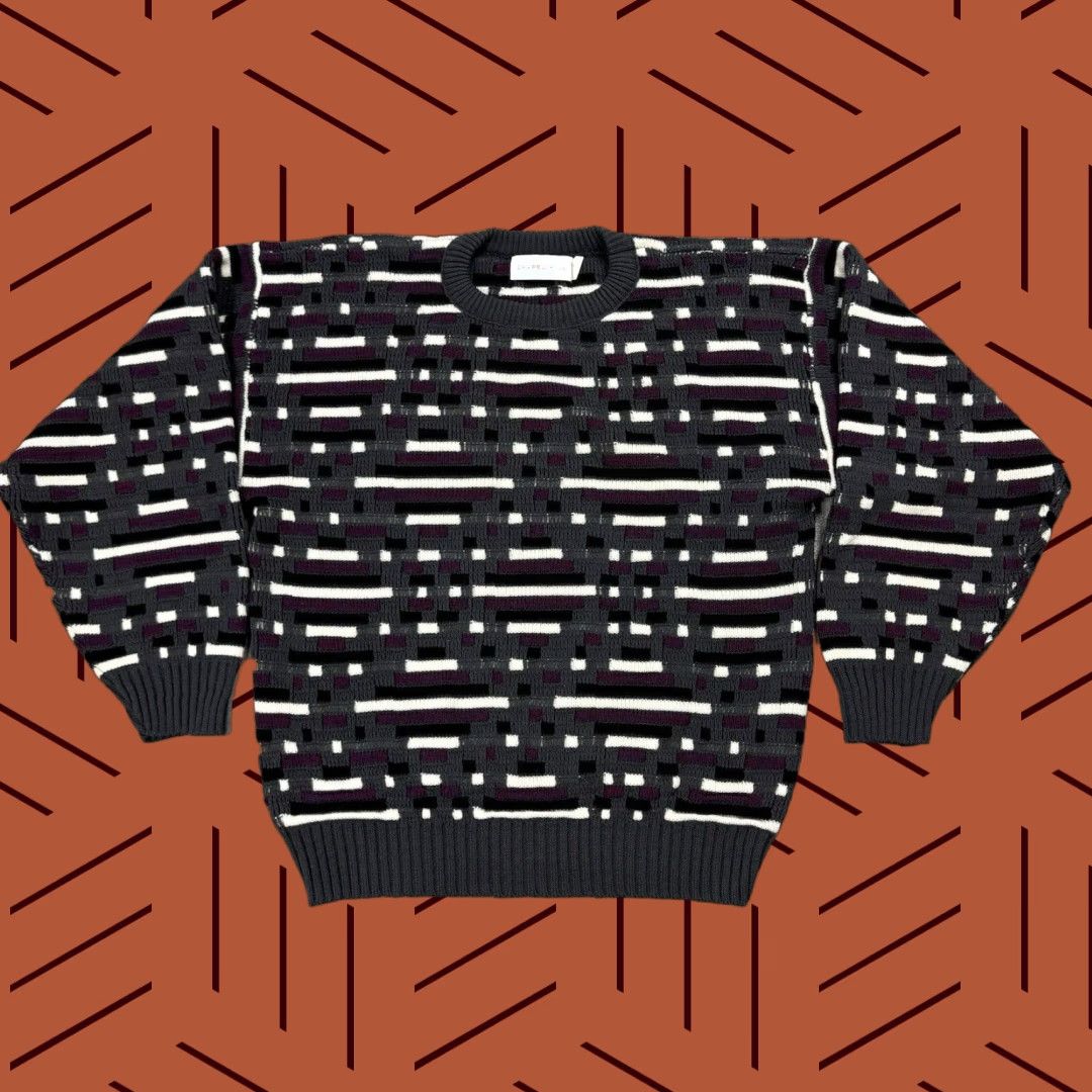 Coogi VTG Chapel Hill Pullover Knit Sweater 3D Coogi Style Mens L Grey 90s Vintage Knit Geometric Logo 3D Streetwear Mens Regular Size US L / EU 52-54 / 3 - 1 Thumbnail