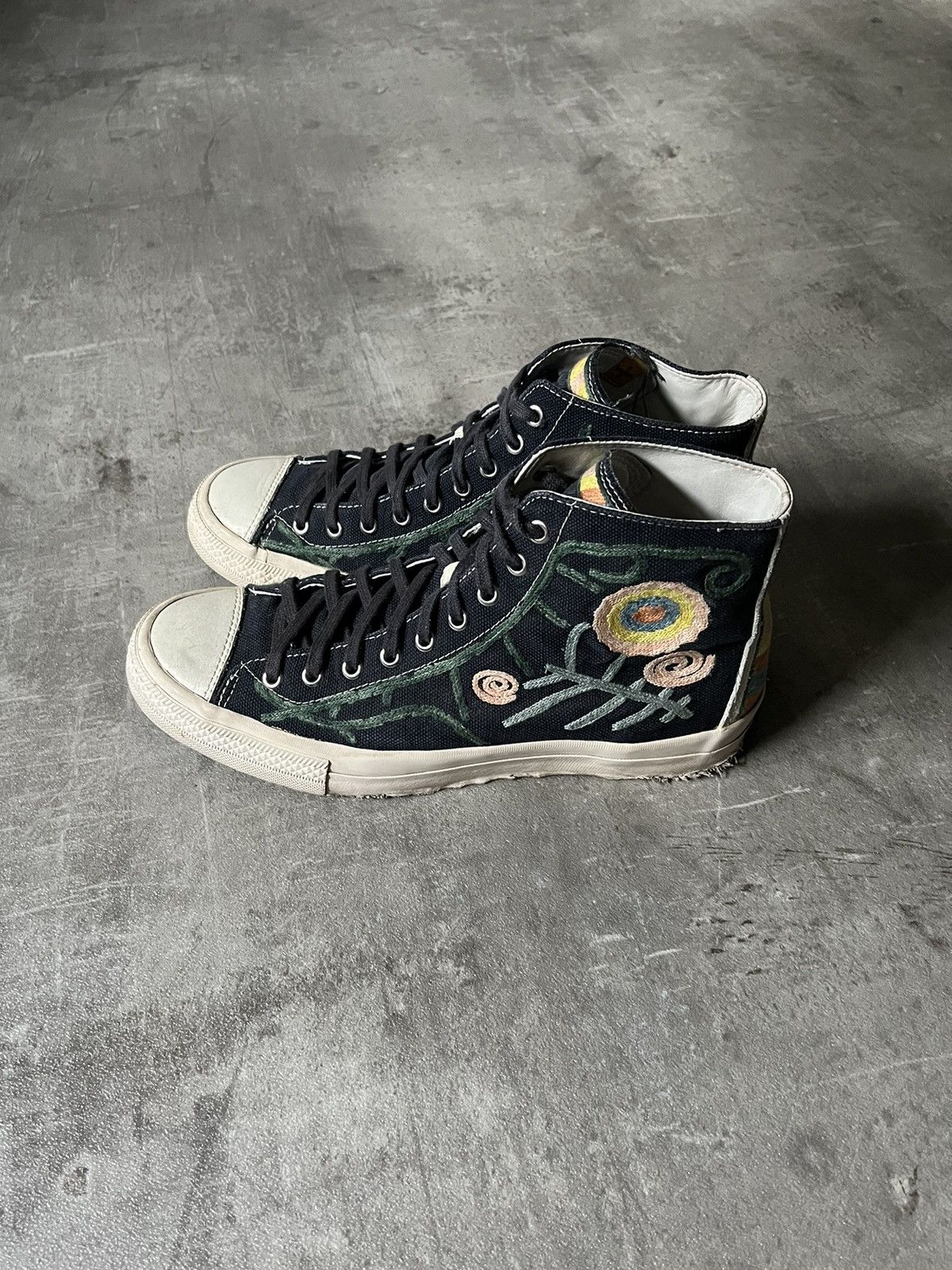 Pre-owned Visvim Canvas Embroidery Flower 13ss Shoes