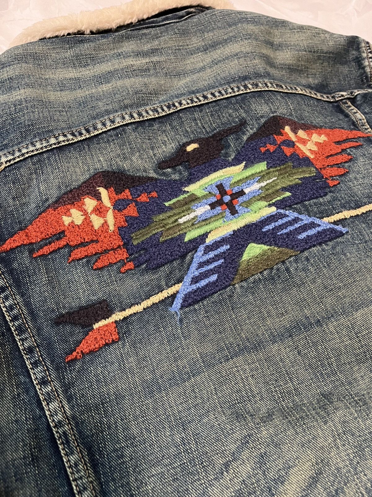 Polo Ralph Lauren SHERPA DENIM TRUCKER JACKET GOODMAN EMBROIDERED Size US L / EU 52-54 / 3 - 15 Thumbnail
