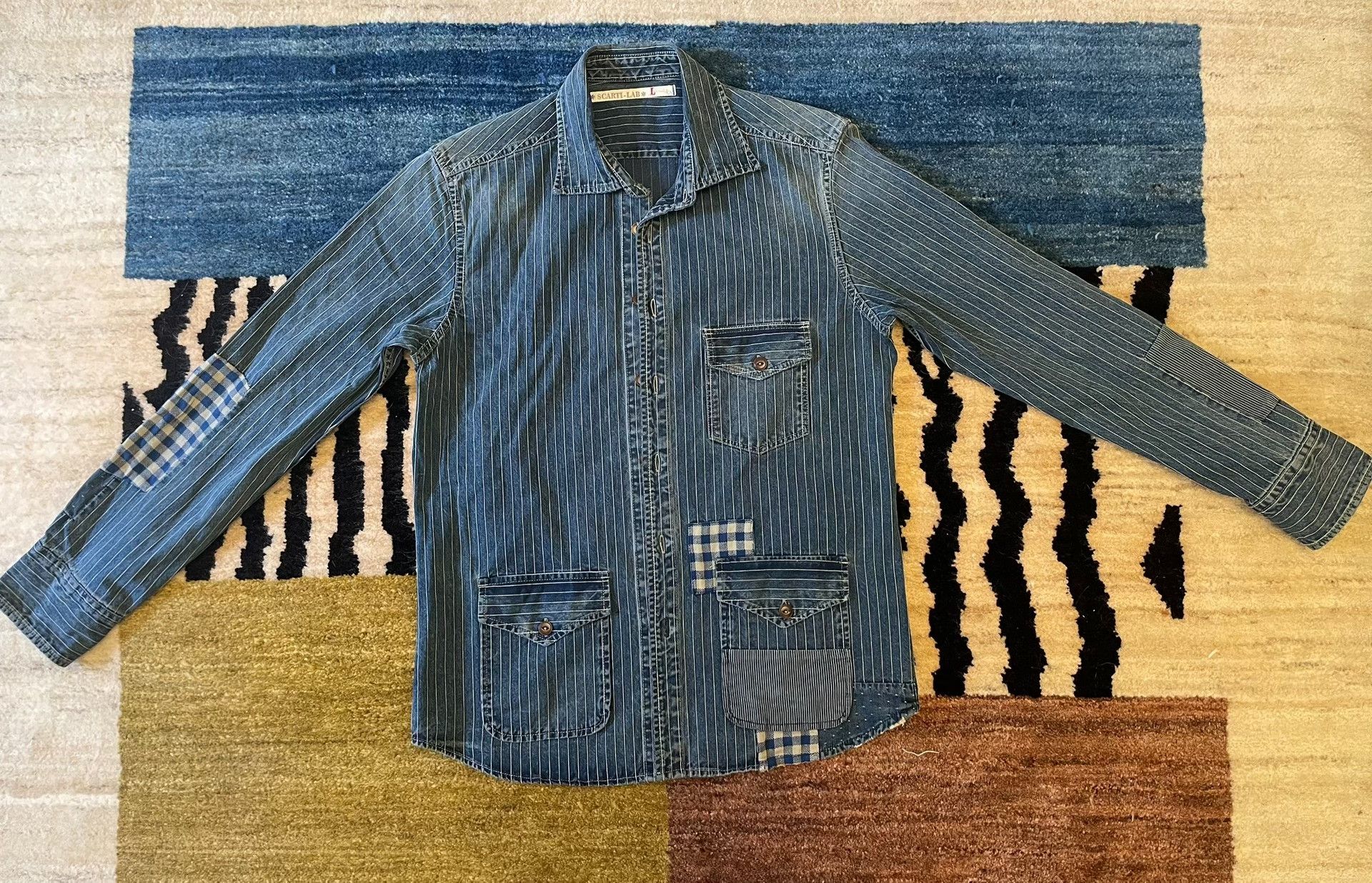 Scarti-Lab Scarti Lab Stone-Washed Indigo Wabash Jacket Size US L / EU 52-54 / 3 - 1 Thumbnail