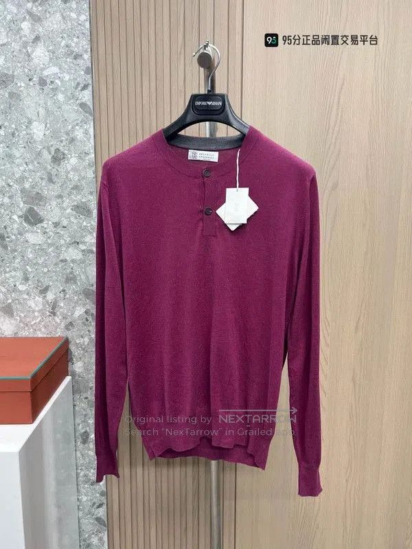 Brunello Cucinelli Brunello Cucinelli Men's Henley Collar Knit Shirt. Size US M / EU 48-50 / 2 - 3 Thumbnail