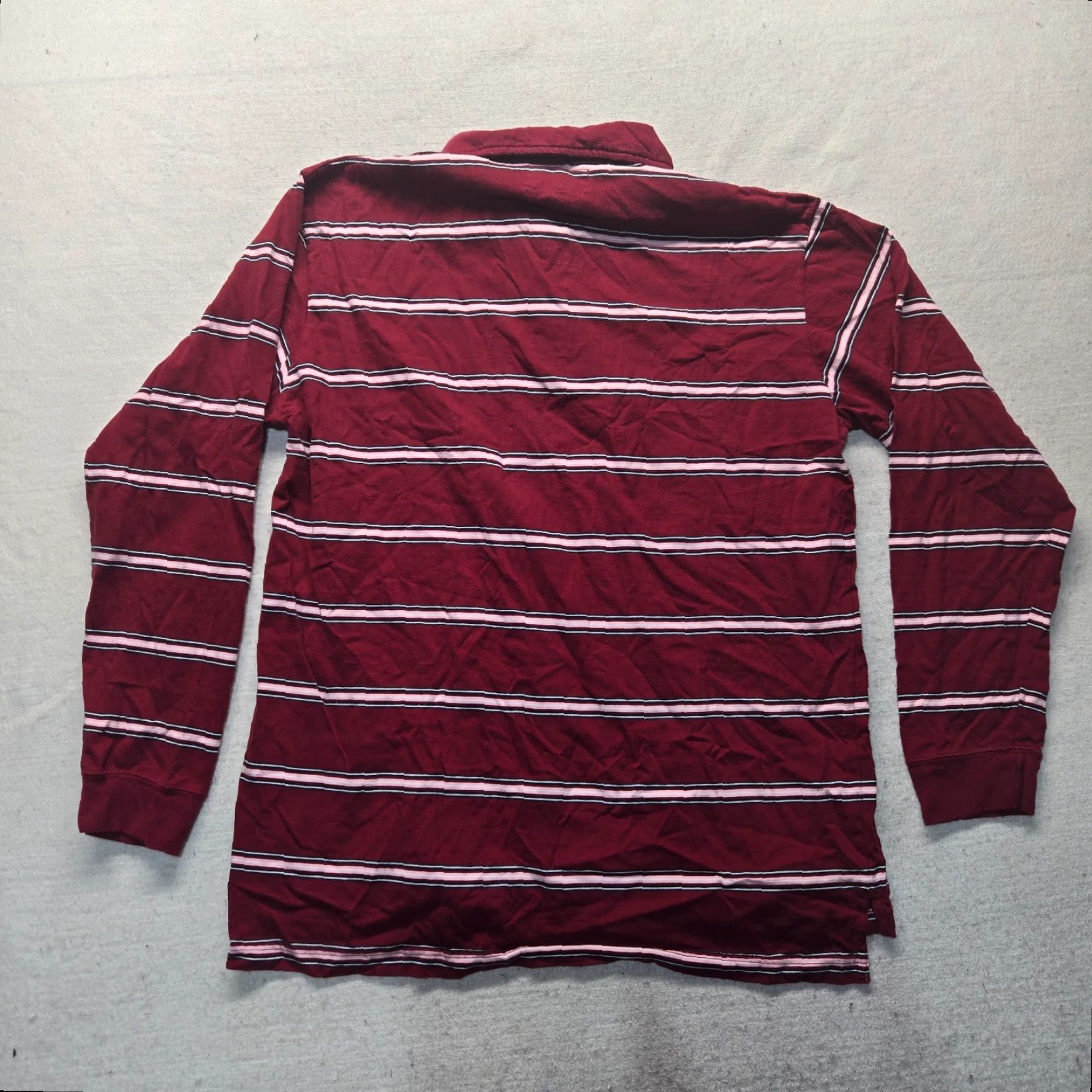 Vintage Old College Inn Polo Shirt - Striped Red Short Sleeve Shirt, Adult XL, 100% Cotton, Button, Spread Collar, Regular Fit, Casual Mens Shirt Size US XL / EU 56 / 4 - 7 Thumbnail