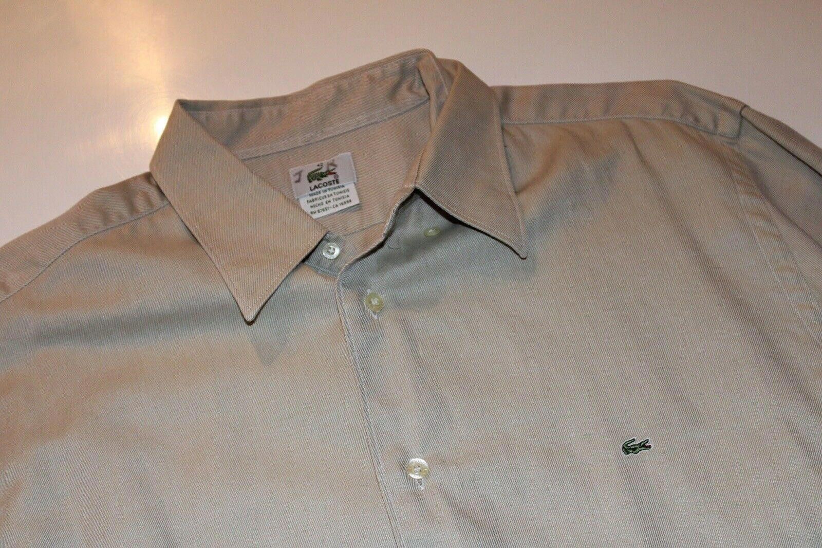 Lacoste Lacoste Mens Tan Button Up Long Sleeve Shirt Size 42 Size US M / EU 48-50 / 2 - 3 Thumbnail
