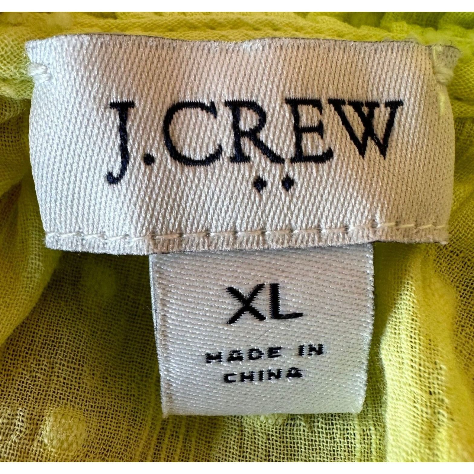 Designer J Crew Blouse XL Yellow Swiss Dot V Neck Long Dolman Style S Size XL / US 12-14 / IT 48-50 - 12 Thumbnail