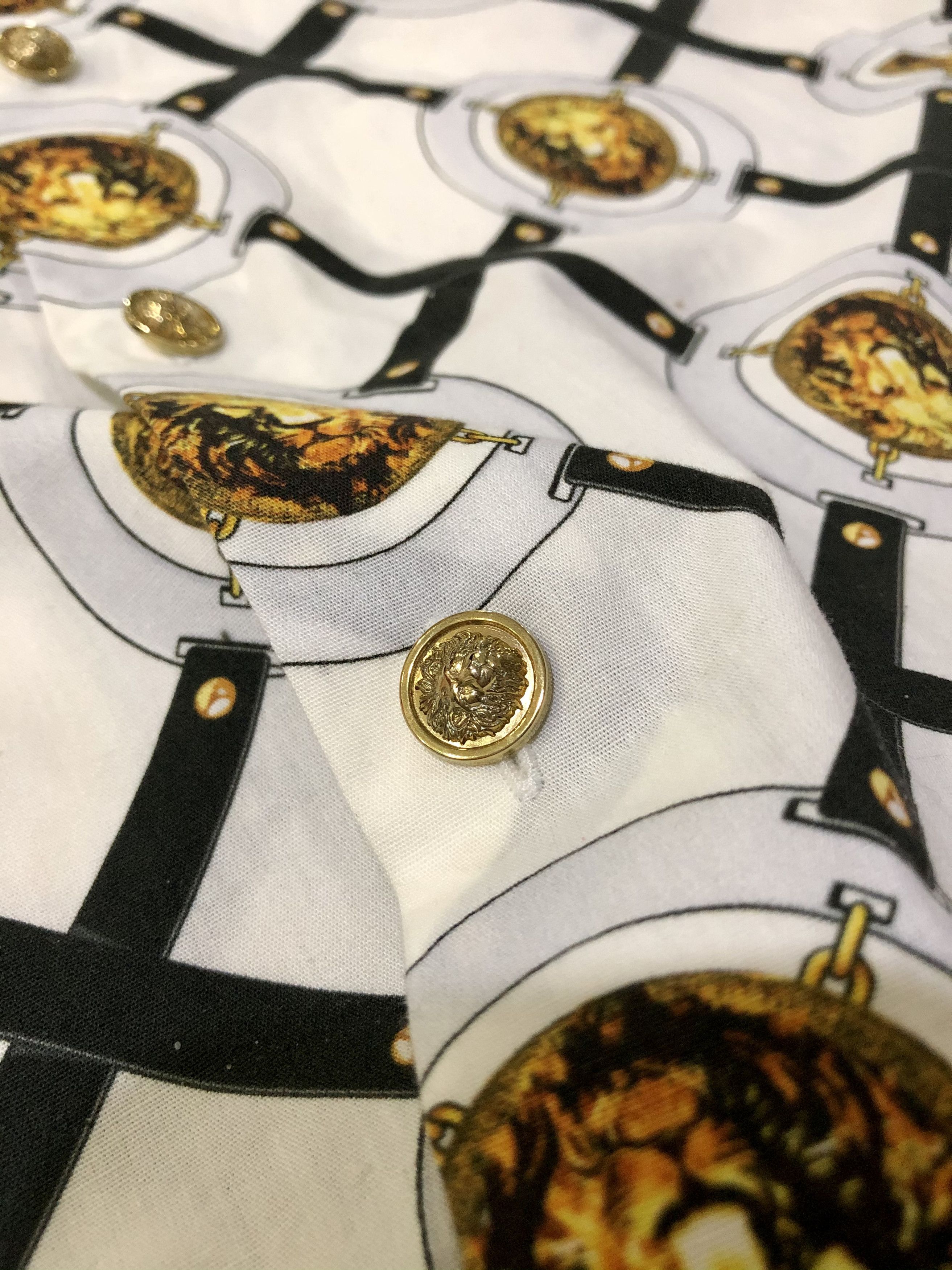 Versus Versace Vintage Versus Versace Lion Head Belt Full Print Shirt Size US M / EU 48-50 / 2 - 6 Thumbnail